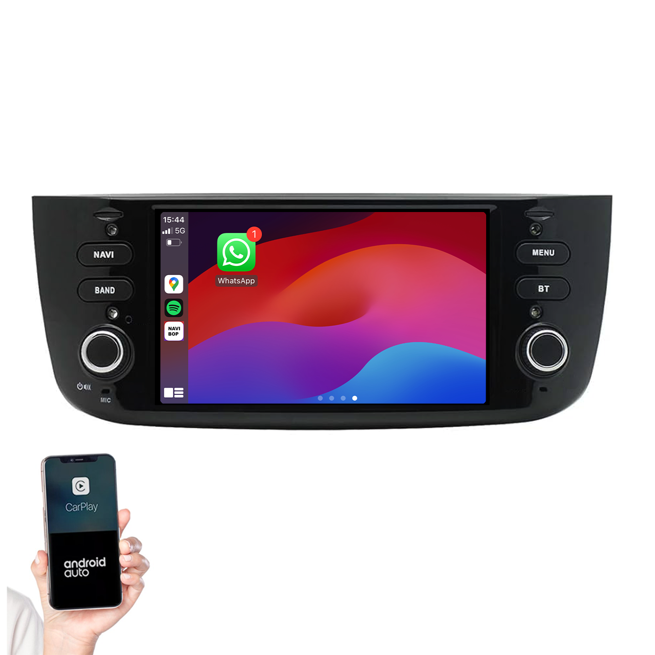 Fiat Punto Evo | Autoradio | 2010 t/m 2015 | Android 14 | Apple CarPlay & Android Auto