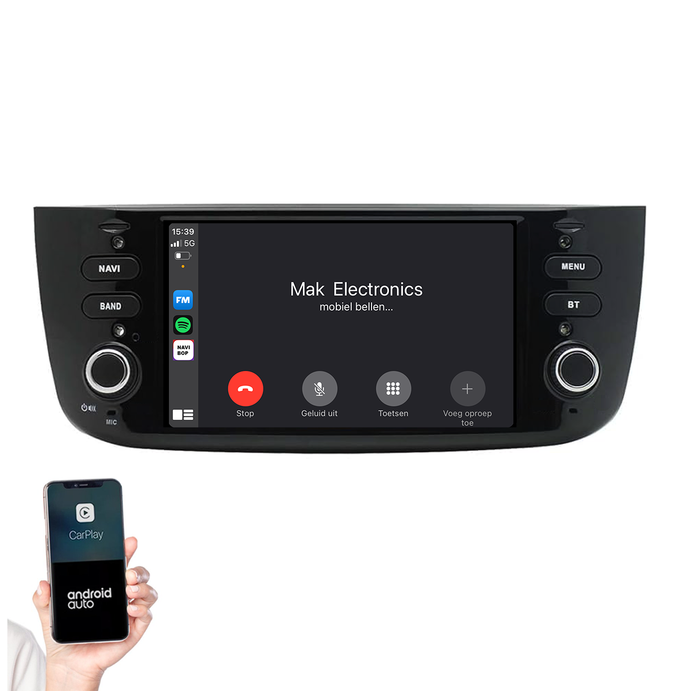 Fiat Punto | Autoradio | 2010 t/m 2015 | Android 14 | Apple CarPlay & Android Auto