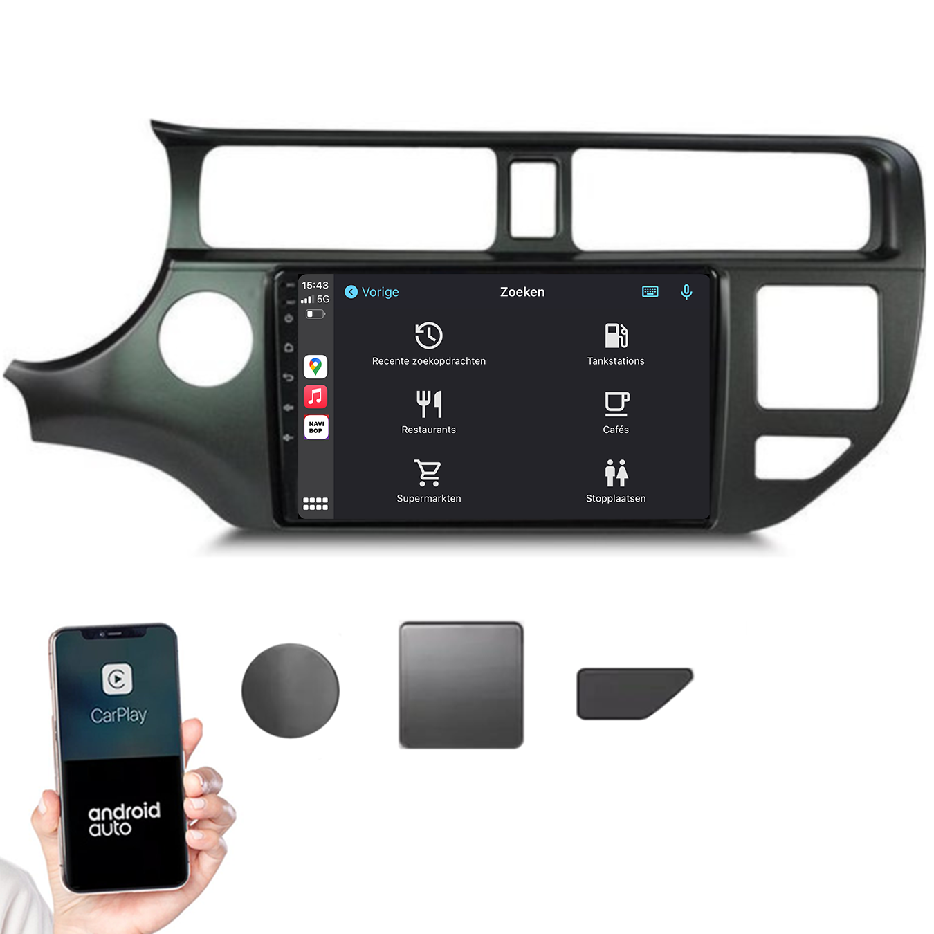 Kia Rio | Autoradio |2011 t/m 2017 | Android 14 | Apple CarPlay & Android Auto