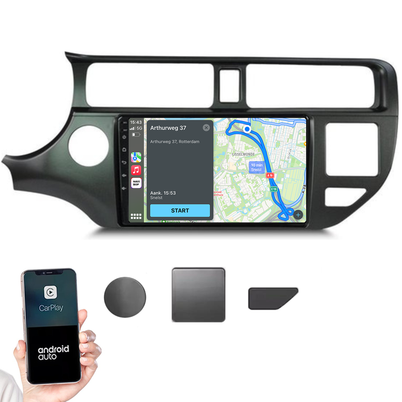 Kia Rio | Autoradio |2011 t/m 2017 | Android 14 | Apple CarPlay & Android Auto