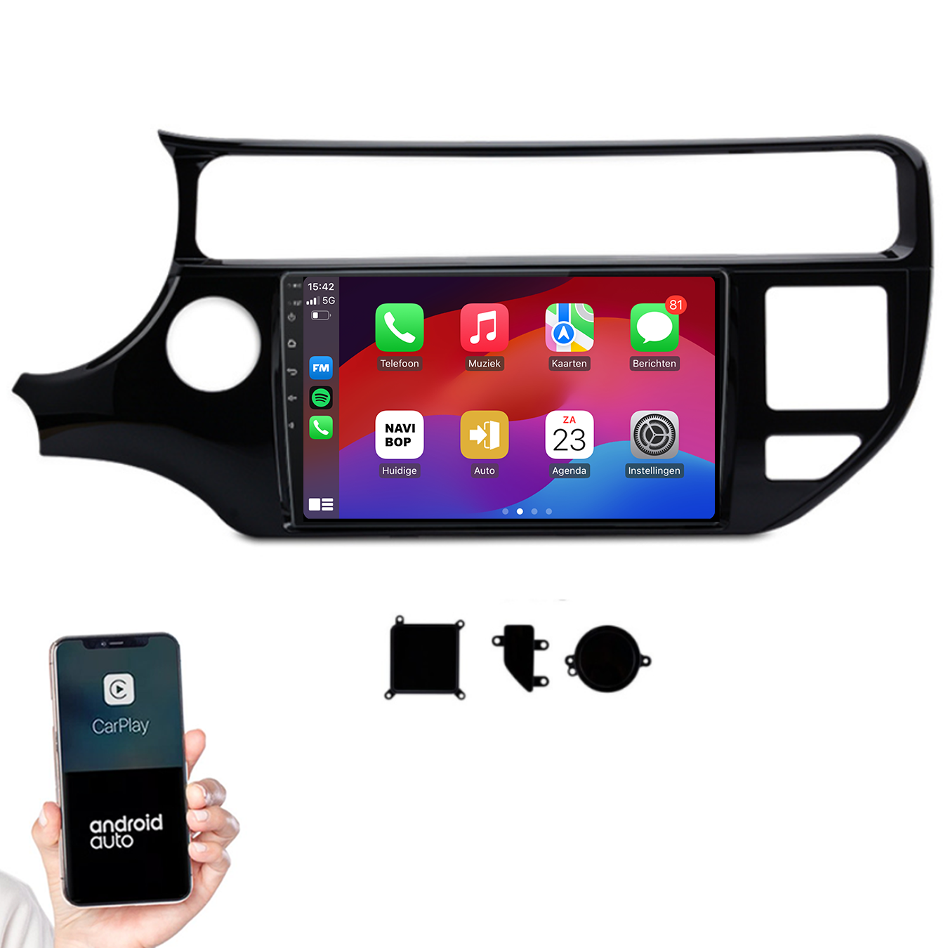 Kia Rio | Autoradio |2011 t/m 2017 | Android 14 | Apple CarPlay & Android Auto