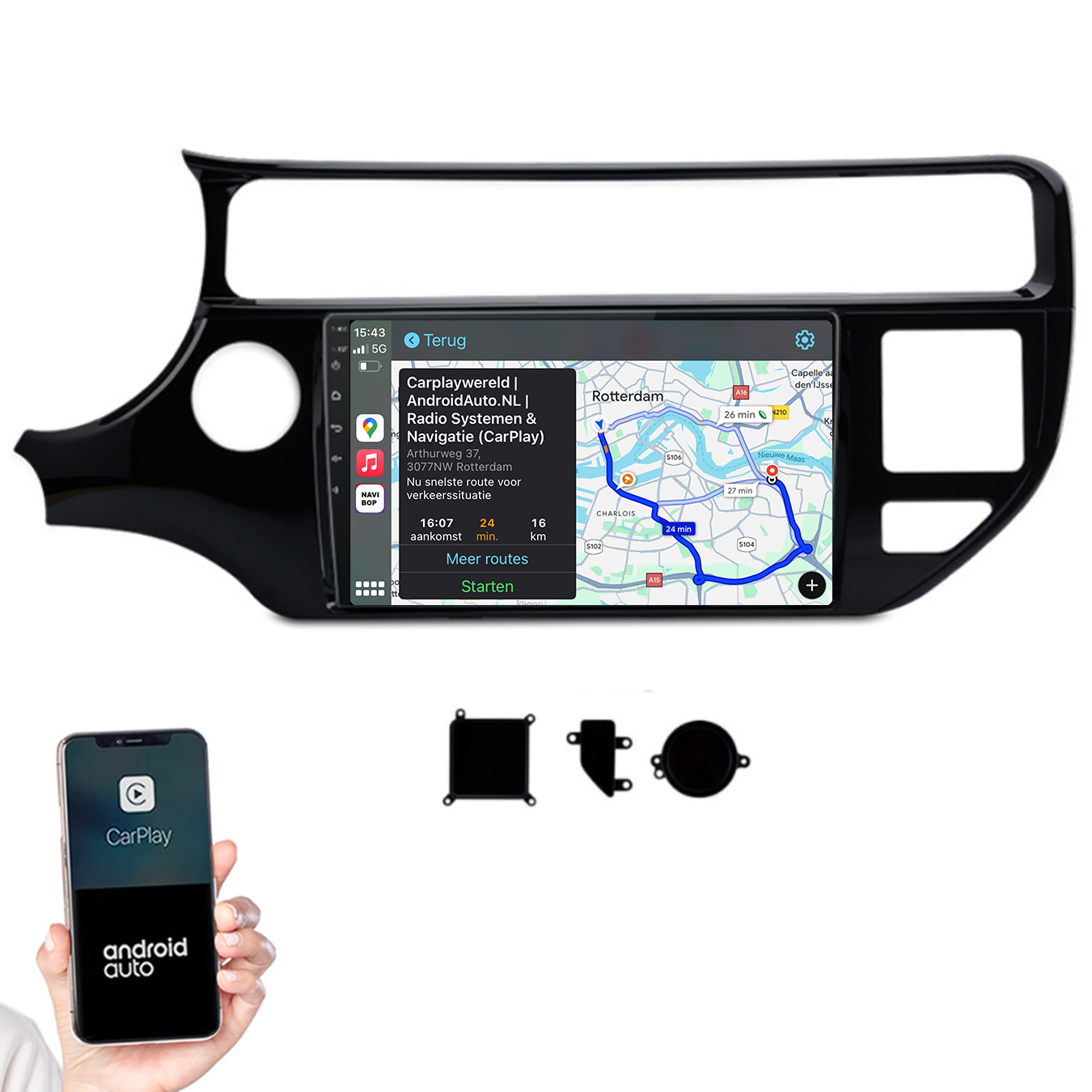 Kia Rio | Autoradio |2011 t/m 2017 | Android 14 | Apple CarPlay & Android Auto