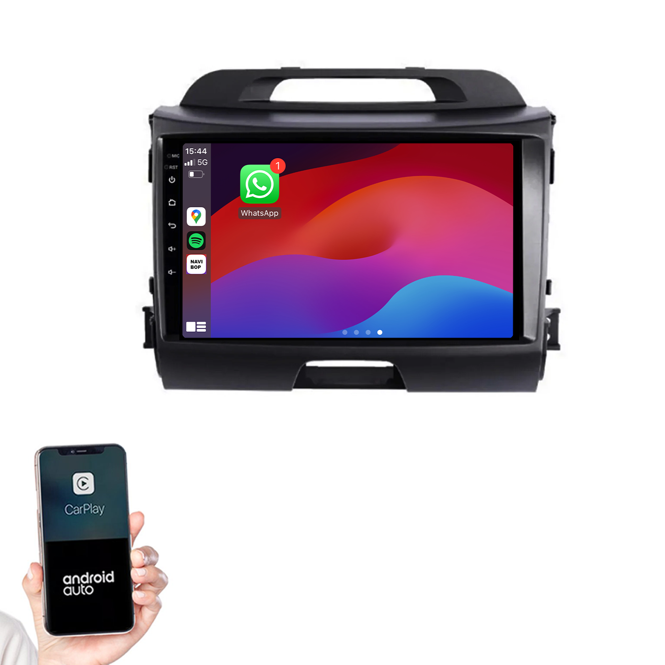 Kia Sportage | Autoradio | 2010 t/m 2016 | Android 14 | Apple CarPlay & Android Auto