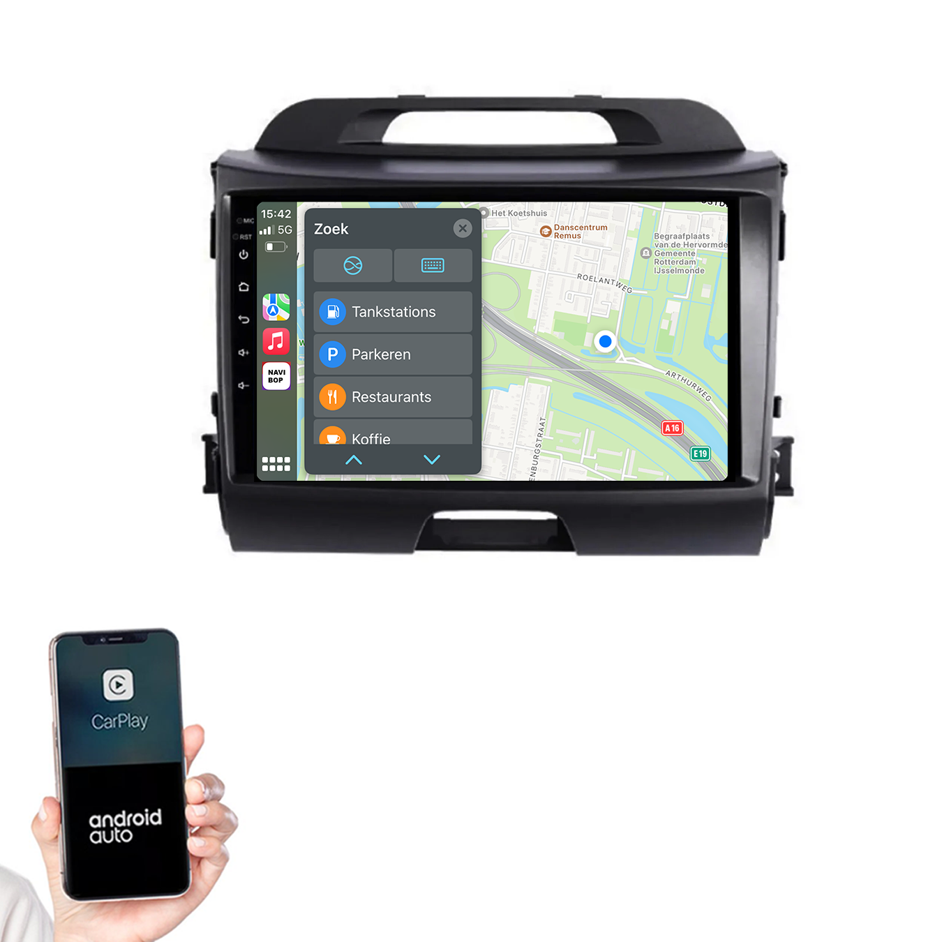 Kia Sportage | Autoradio | 2010 t/m 2016 | Android 14 | Apple CarPlay & Android Auto