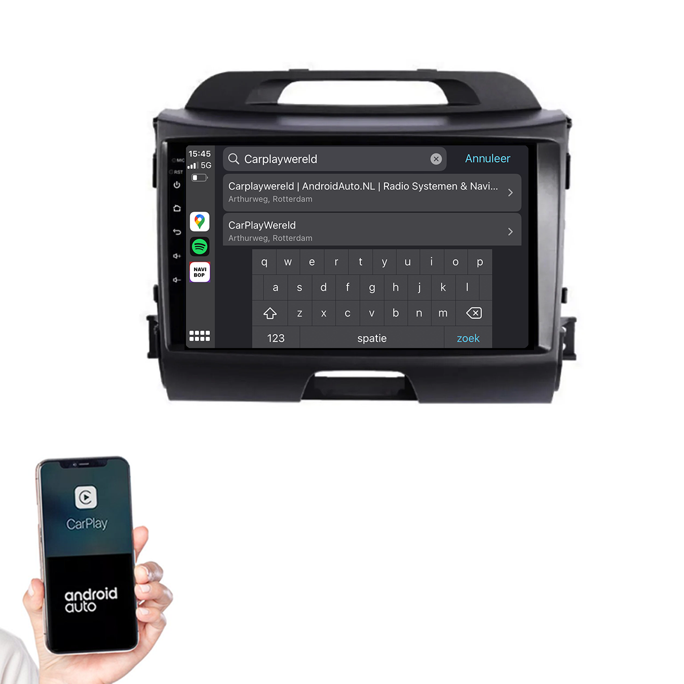 Kia Sportage | Autoradio | 2010 t/m 2016 | Android 14 | Apple CarPlay & Android Auto