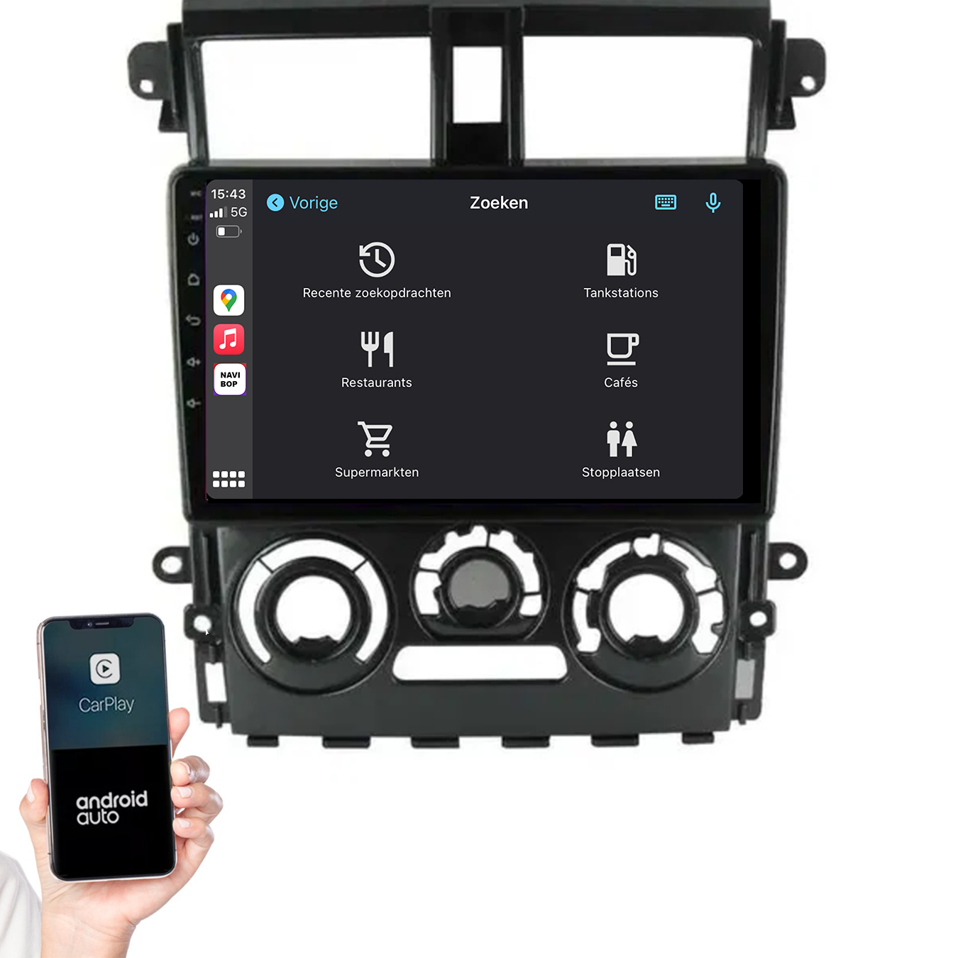 Mitsubishi Colt Plus | Autoradio | 2007 t/m 2013 | Android 14 | Apple CarPlay & Android Auto