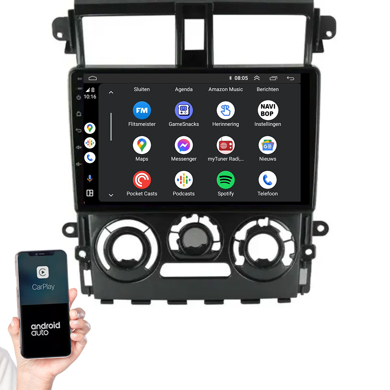 Mitsubishi Colt Plus | Autoradio | 2007 t/m 2013 | Android 14 | Apple CarPlay & Android Auto