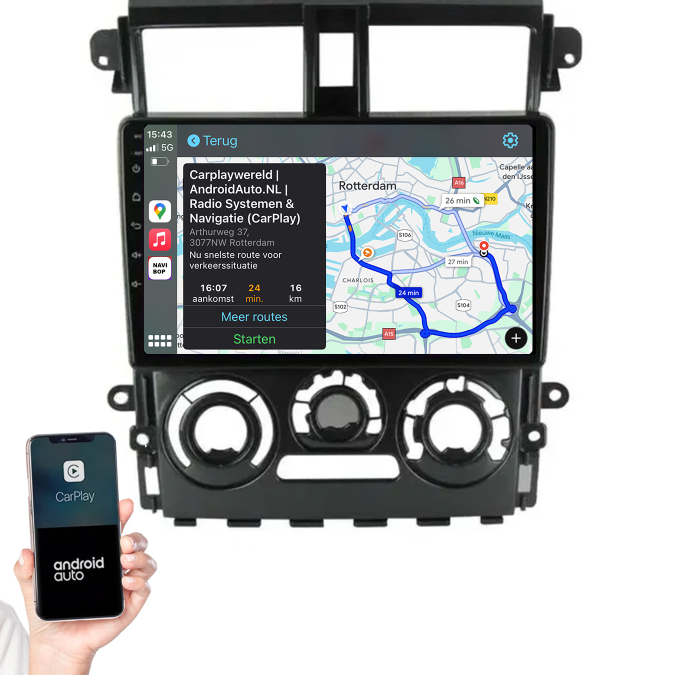 Mitsubishi Colt Plus | Autoradio | 2007 t/m 2013 | Android 14 | Apple CarPlay & Android Auto
