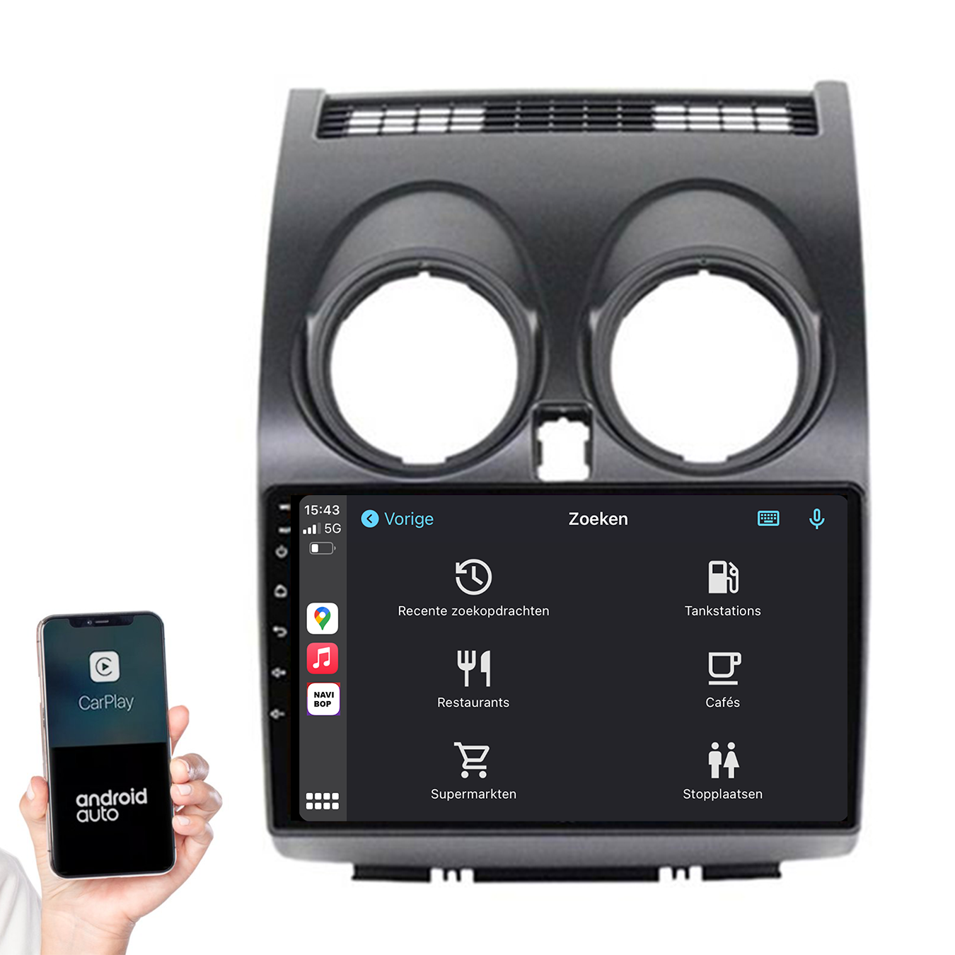 Nissan Qashqai | Autoradio | 2006 t/m 2013 | Android 14 | Apple CarPlay & Android Auto
