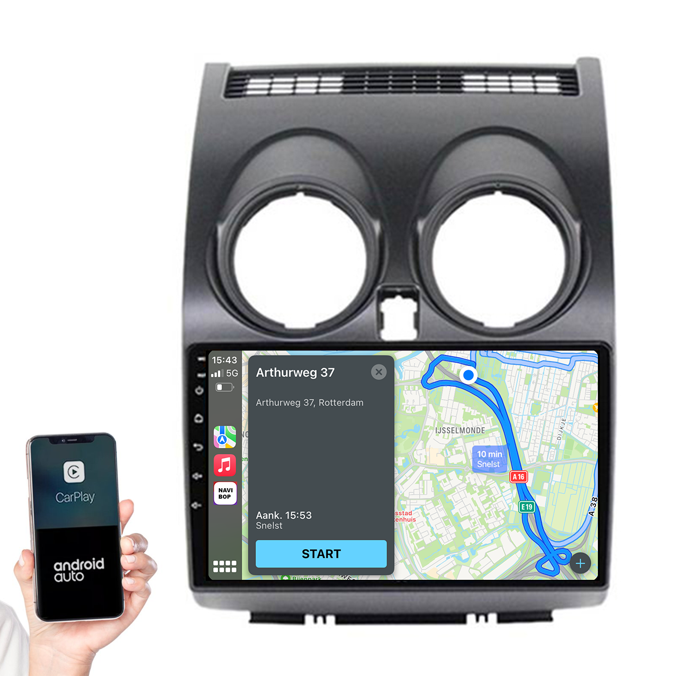 Nissan Qashqai | Autoradio | 2006 t/m 2013 | Android 14 | Apple CarPlay & Android Auto