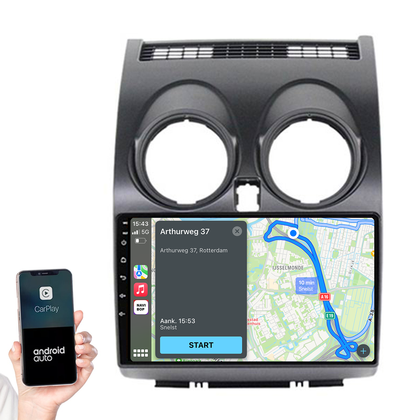 Nissan Qashqai | Autoradio | 2006 t/m 2013 | Android 14 | Apple CarPlay & Android Auto