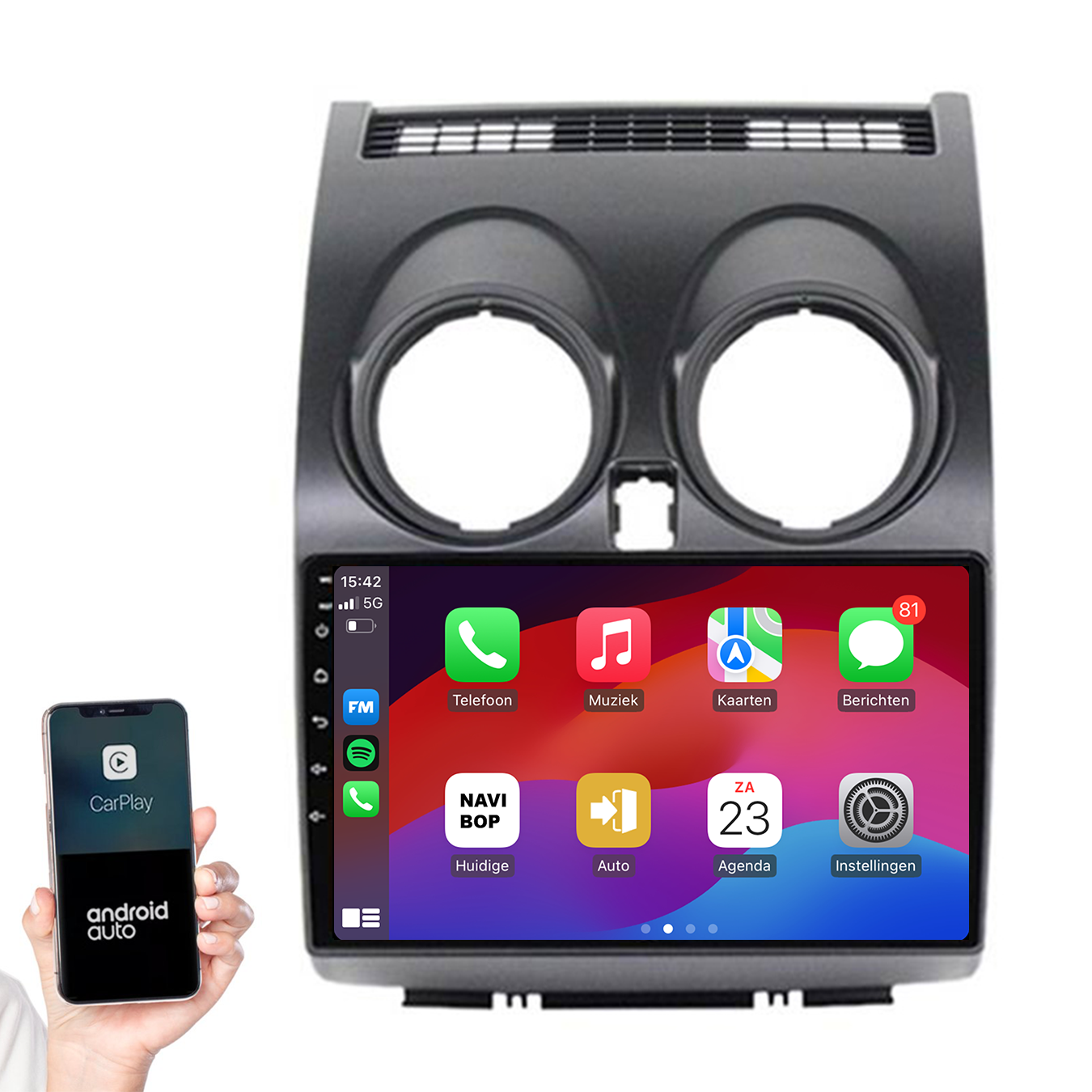 Nissan Qashqai | Autoradio | 2006 t/m 2013 | Android 14 | Apple CarPlay & Android Auto
