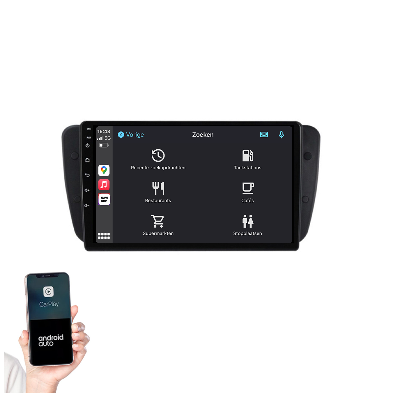 Seat Ibiza | Autoradio | 2009 t/m 2013 | Android 14 | Apple CarPlay & Android Auto