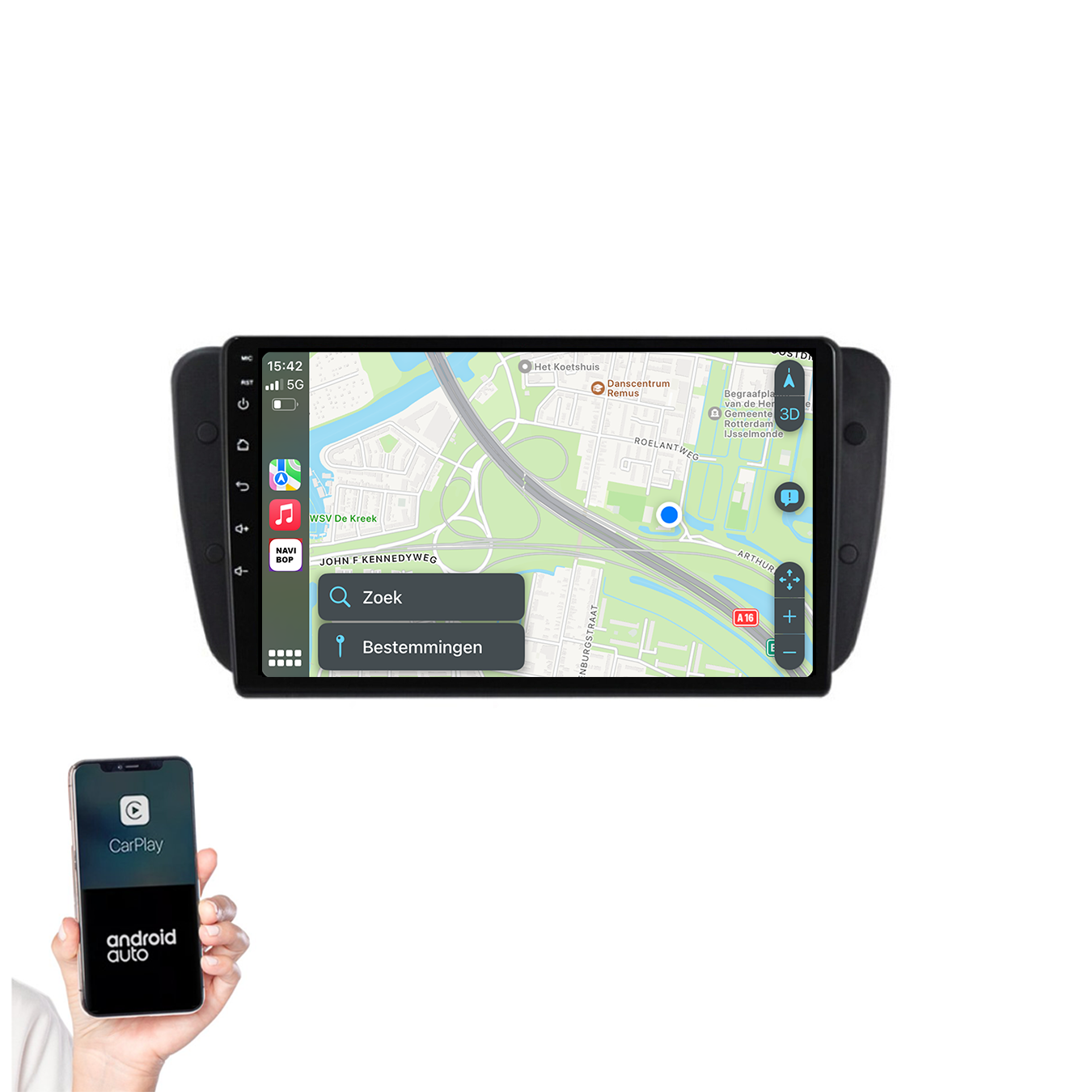 Seat Ibiza | Autoradio | 2009 t/m 2013 | Android 14 | Apple CarPlay & Android Auto