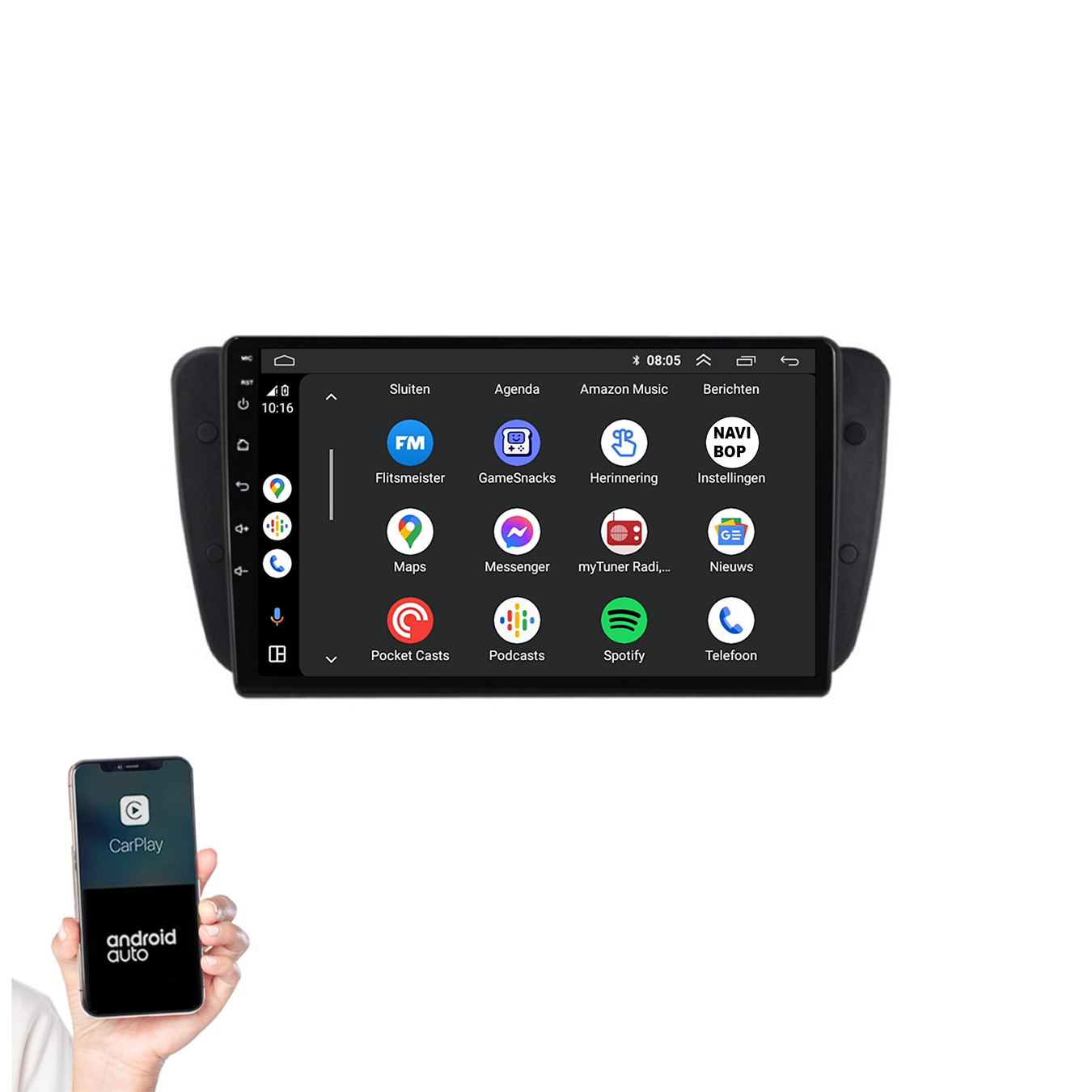 Seat Ibiza | Autoradio | 2009 t/m 2013 | Android 14 | Apple CarPlay & Android Auto