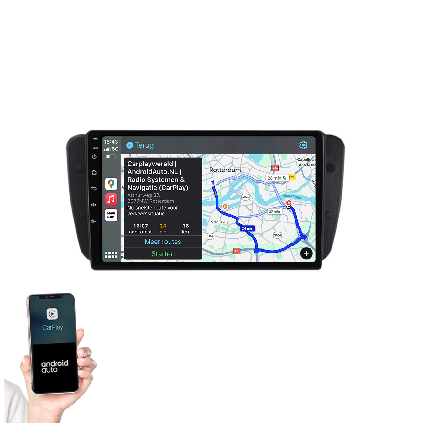Seat Ibiza | Autoradio | 2009 t/m 2013 | Android 14 | Apple CarPlay & Android Auto