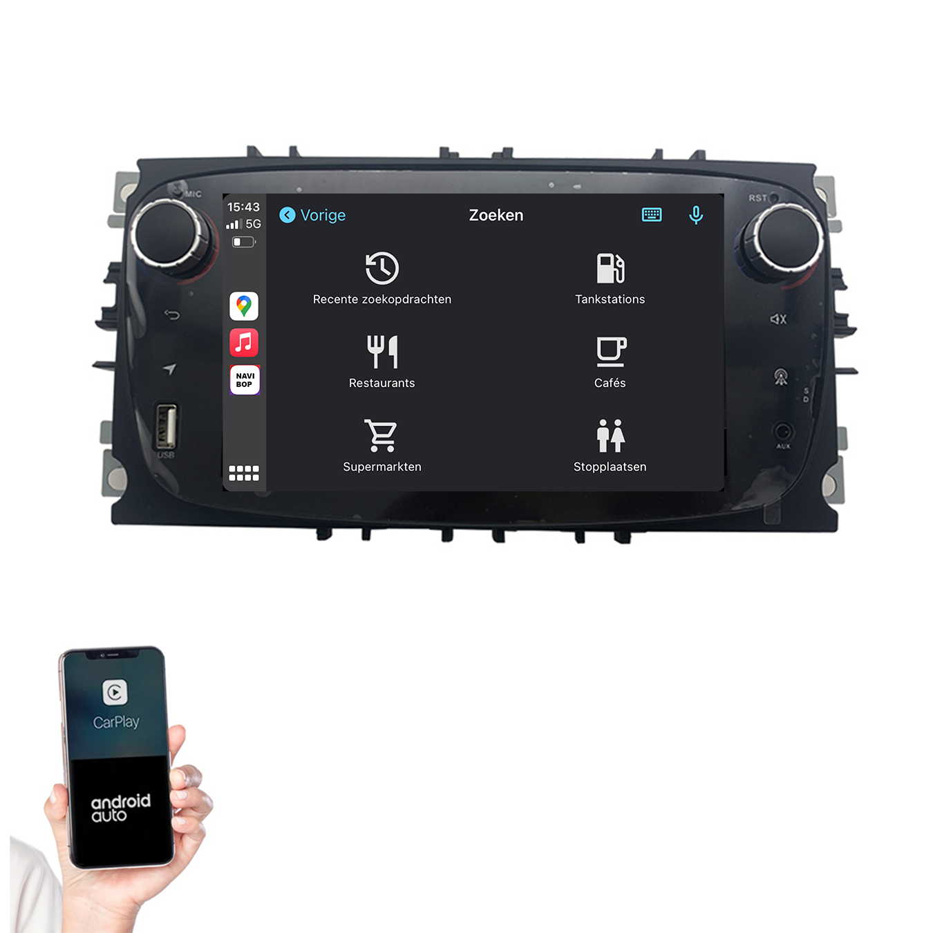 Ford S-max | Autoradio | 2008 t/m 2011 | Android 14 | Apple CarPlay & Android Auto