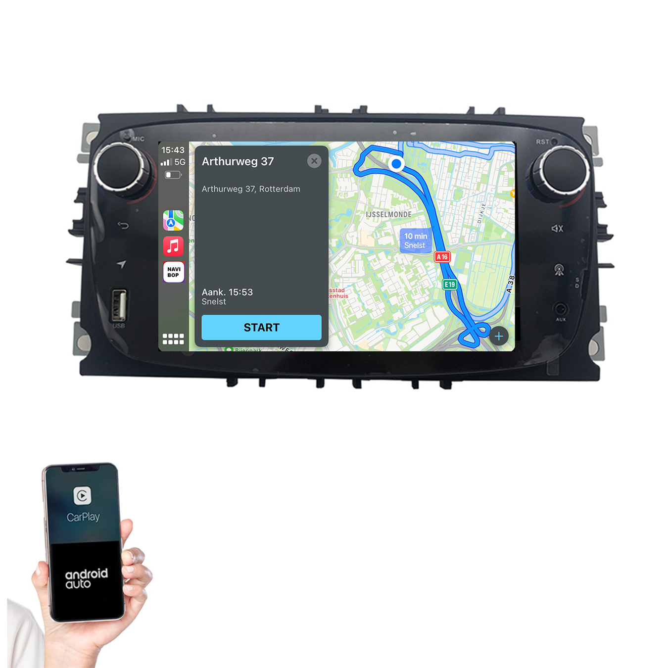Ford S-max | Autoradio | 2008 t/m 2011 | Android 14 | Apple CarPlay & Android Auto