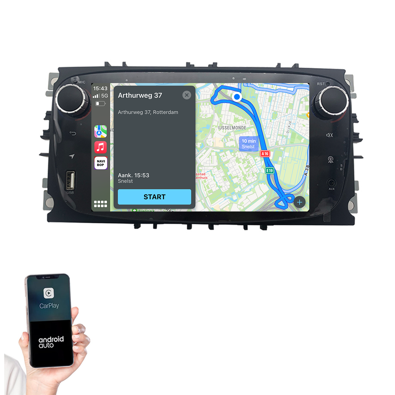 Ford S-max | Autoradio | 2008 t/m 2011 | Android 14 | Apple CarPlay & Android Auto