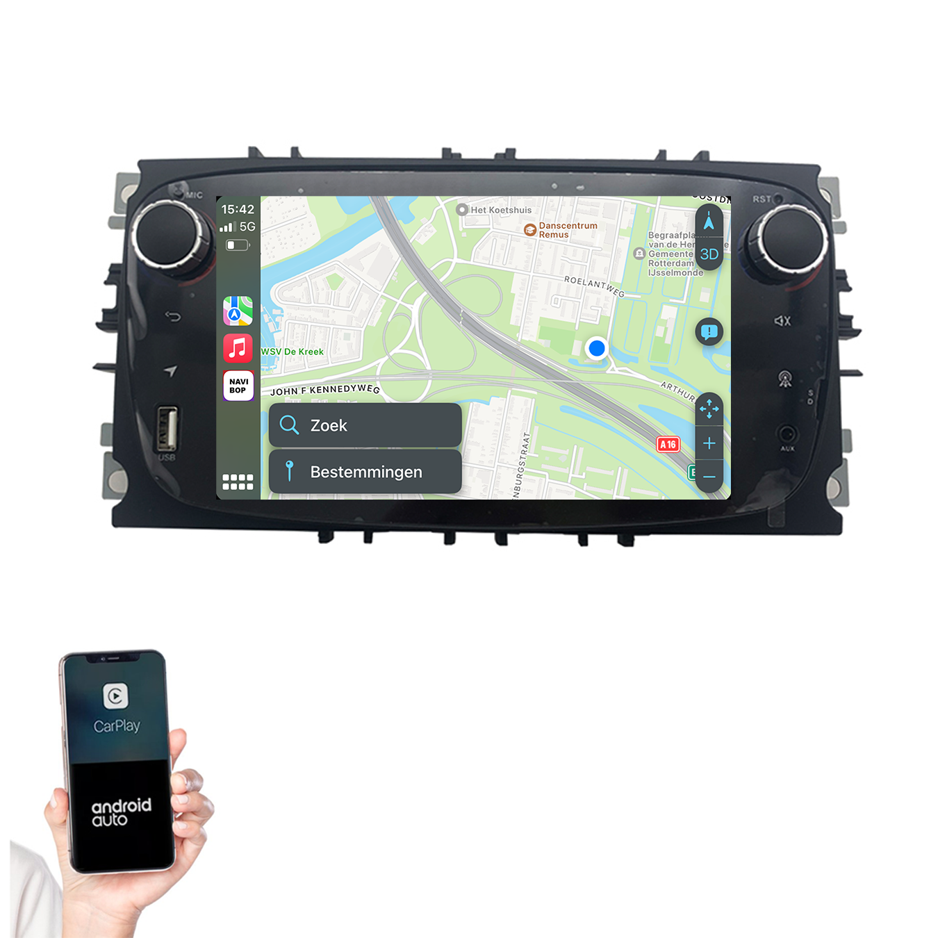 Ford S-max | Autoradio | 2008 t/m 2011 | Android 14 | Apple CarPlay & Android Auto