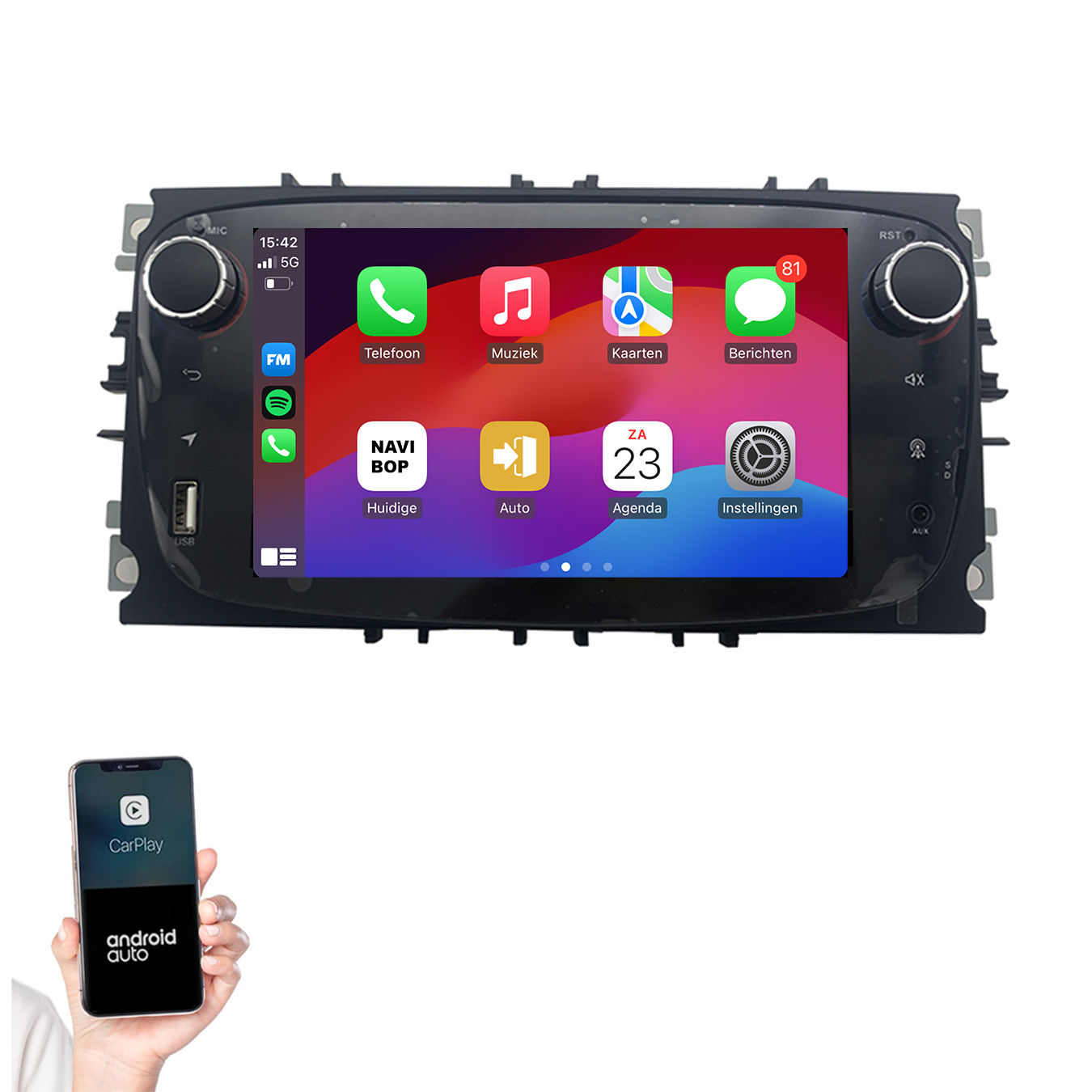 Ford S-max | Autoradio | 2008 t/m 2011 | Android 14 | Apple CarPlay & Android Auto