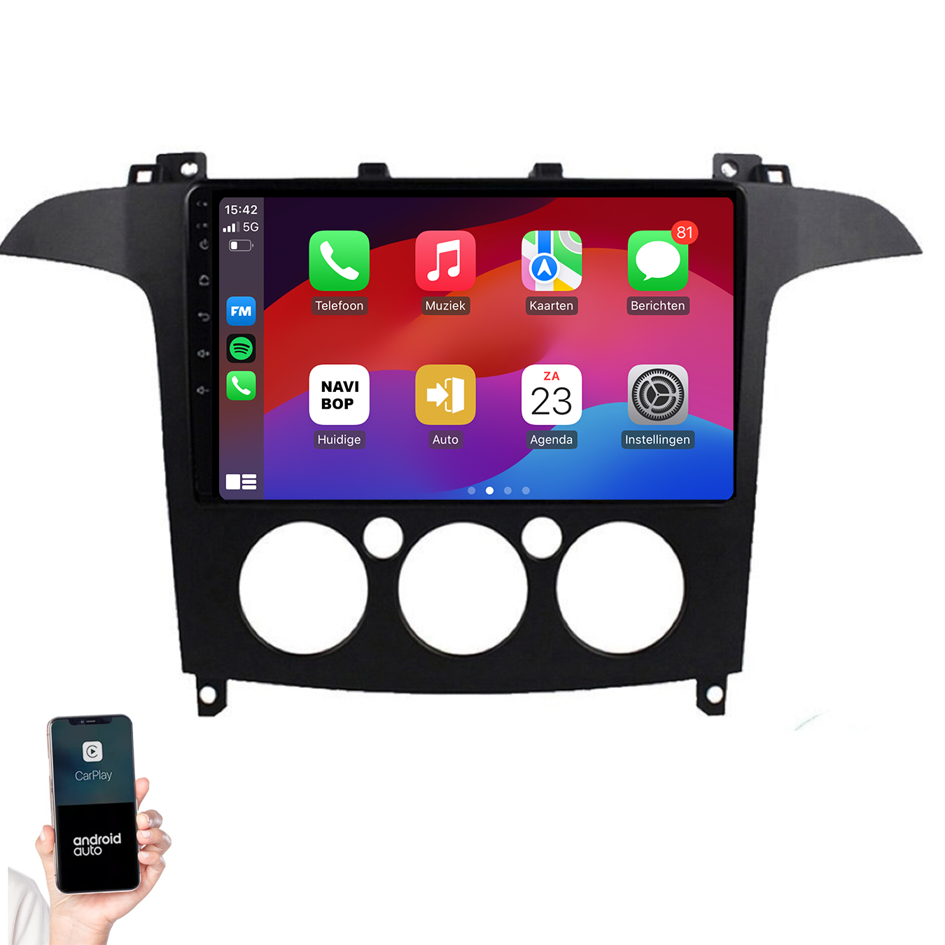 Ford S-MAX | Autoradio | 2006 t/m 2015 | Android 14 | Apple CarPlay & Android Auto