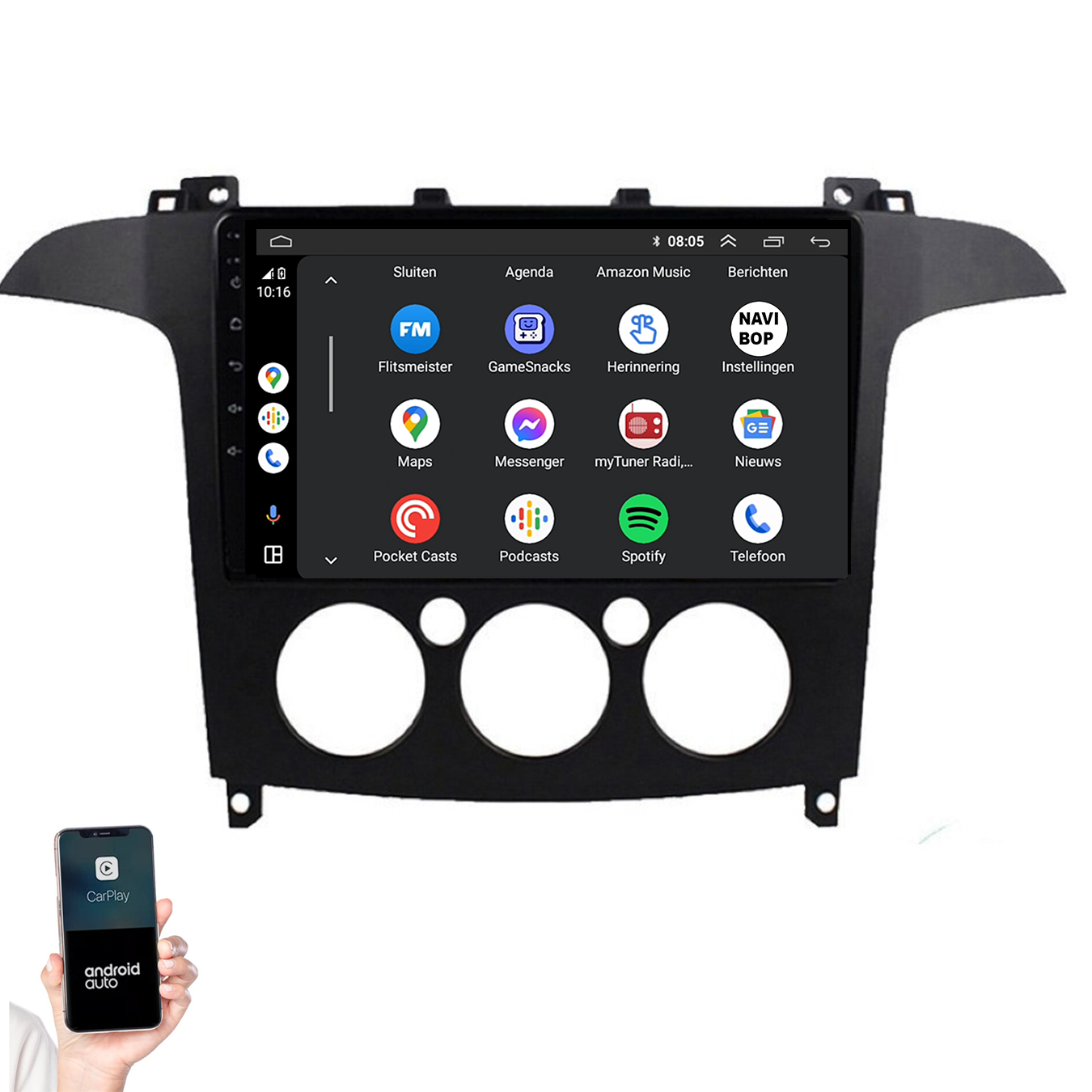 Ford S-MAX | Autoradio | 2006 t/m 2015 | Android 14 | Apple CarPlay & Android Auto