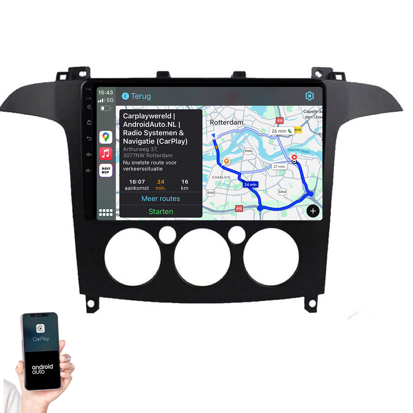 Ford S-MAX | Autoradio | 2006 t/m 2015 | Android 14 | Apple CarPlay & Android Auto