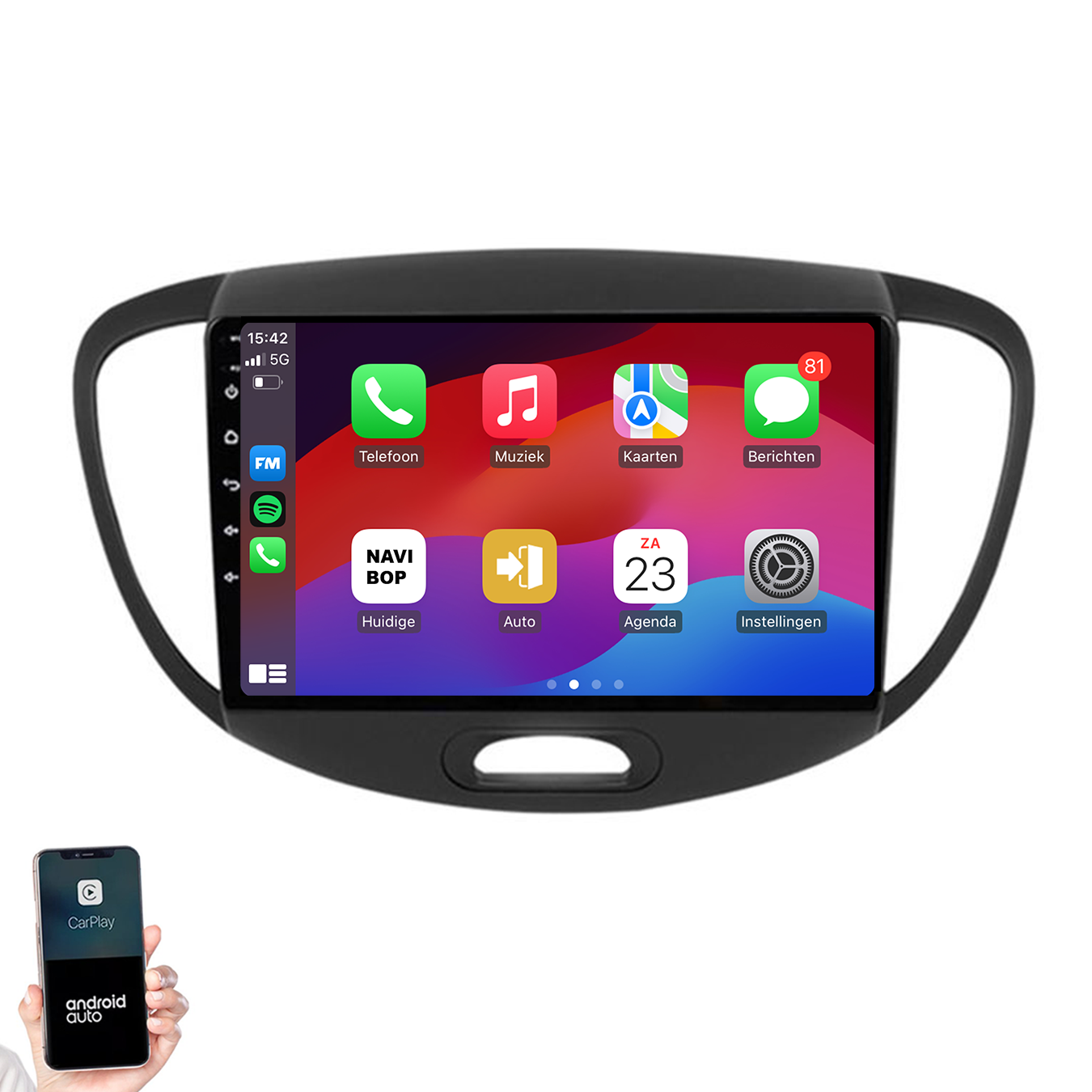 Hyundai I10 | Autoradio | 2007 t/m 2013 | Android 14 | Apple CarPlay & Android Auto