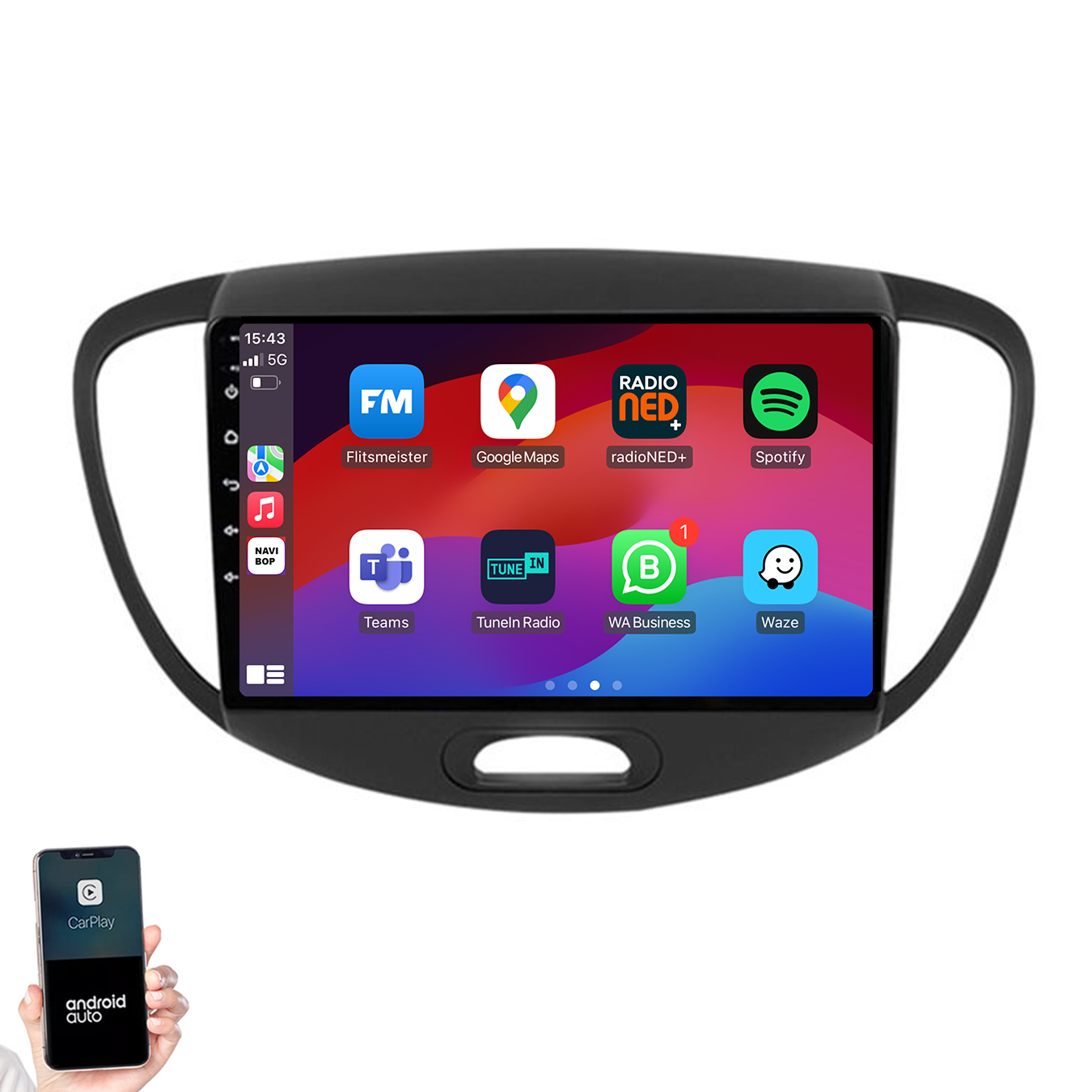 Hyundai I10 | Autoradio | 2007 t/m 2013 | Android 14 | Apple CarPlay & Android Auto