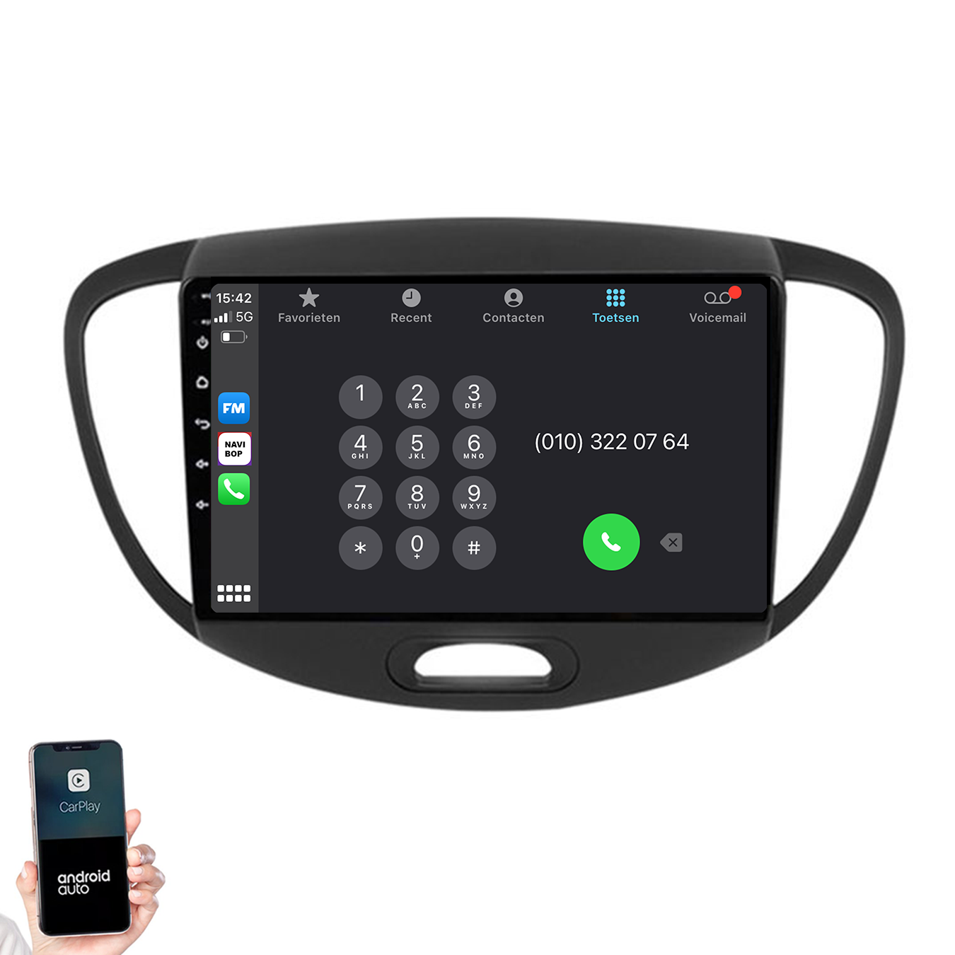 Hyundai I10 | Autoradio | 2007 t/m 2013 | Android 14 | Apple CarPlay & Android Auto