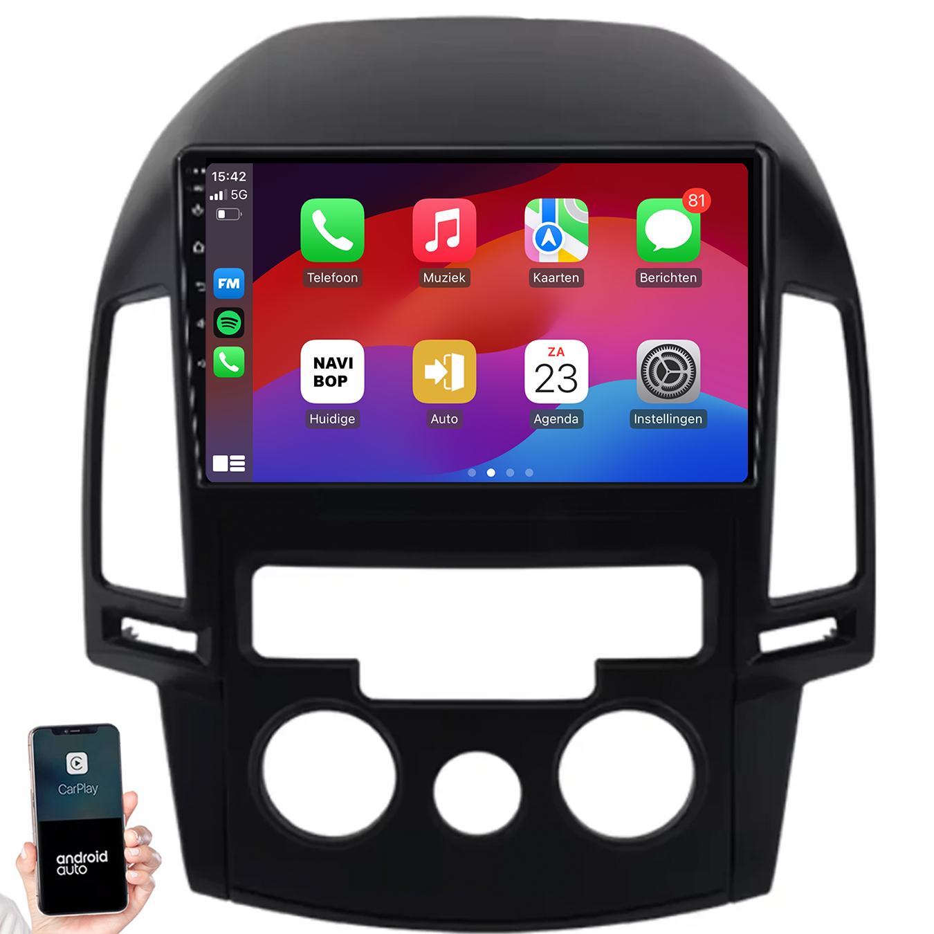 Hyundai I30 | Autoradio | 2007 t/m 2012 | Android 14 | Apple CarPlay & Android Auto
