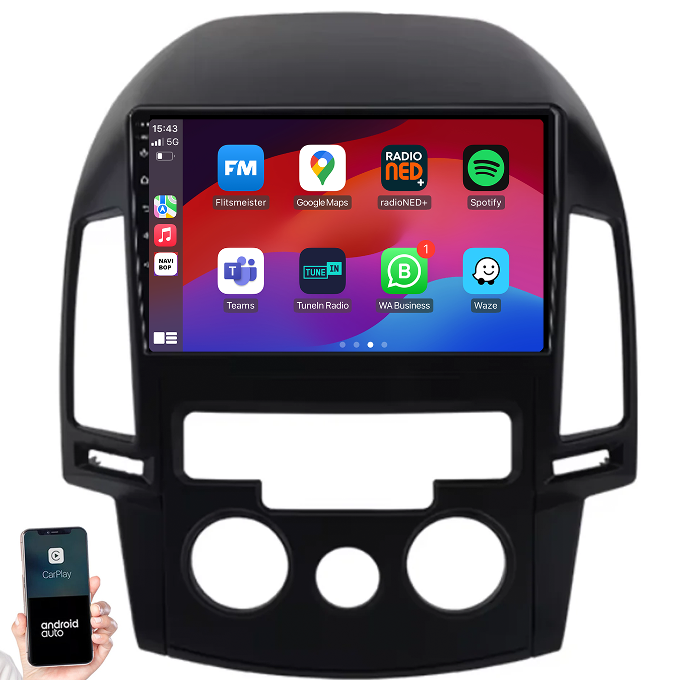 Hyundai I30 | Autoradio | 2007 t/m 2012 | Android 14 | Apple CarPlay & Android Auto