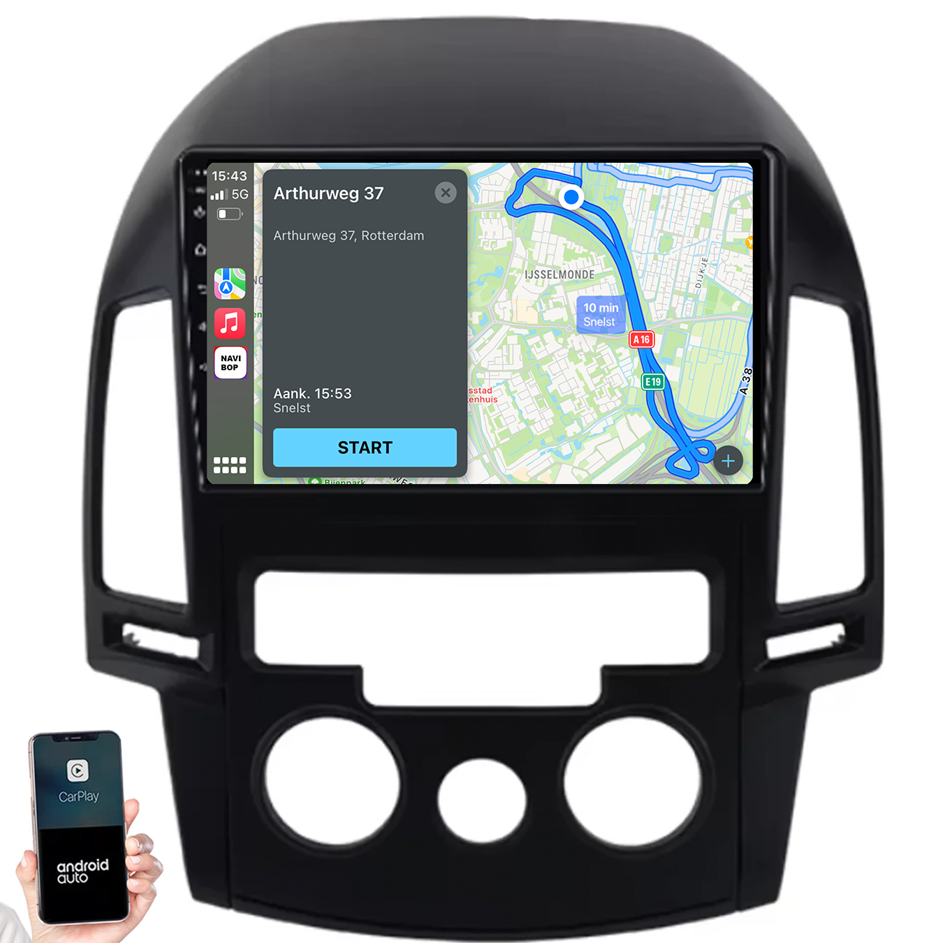 Hyundai I30 | Autoradio | 2007 t/m 2012 | Android 14 | Apple CarPlay & Android Auto