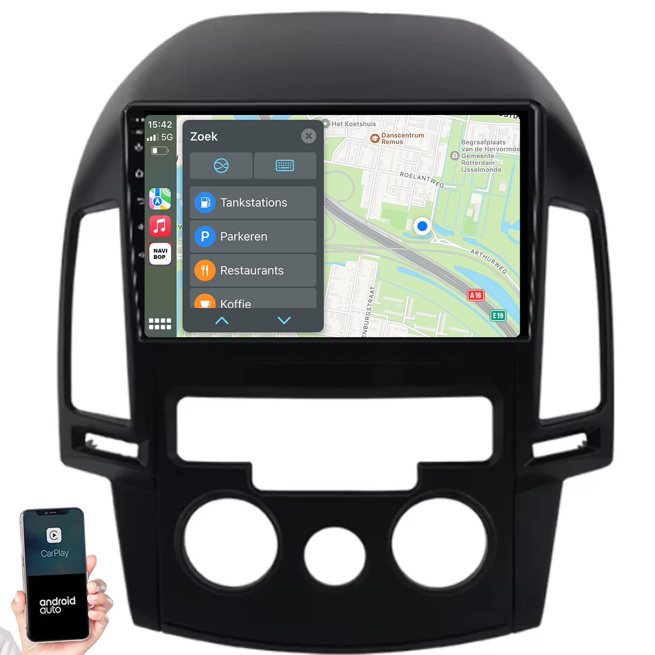 Hyundai I30 | Autoradio | 2007 t/m 2012 | Android 14 | Apple CarPlay & Android Auto