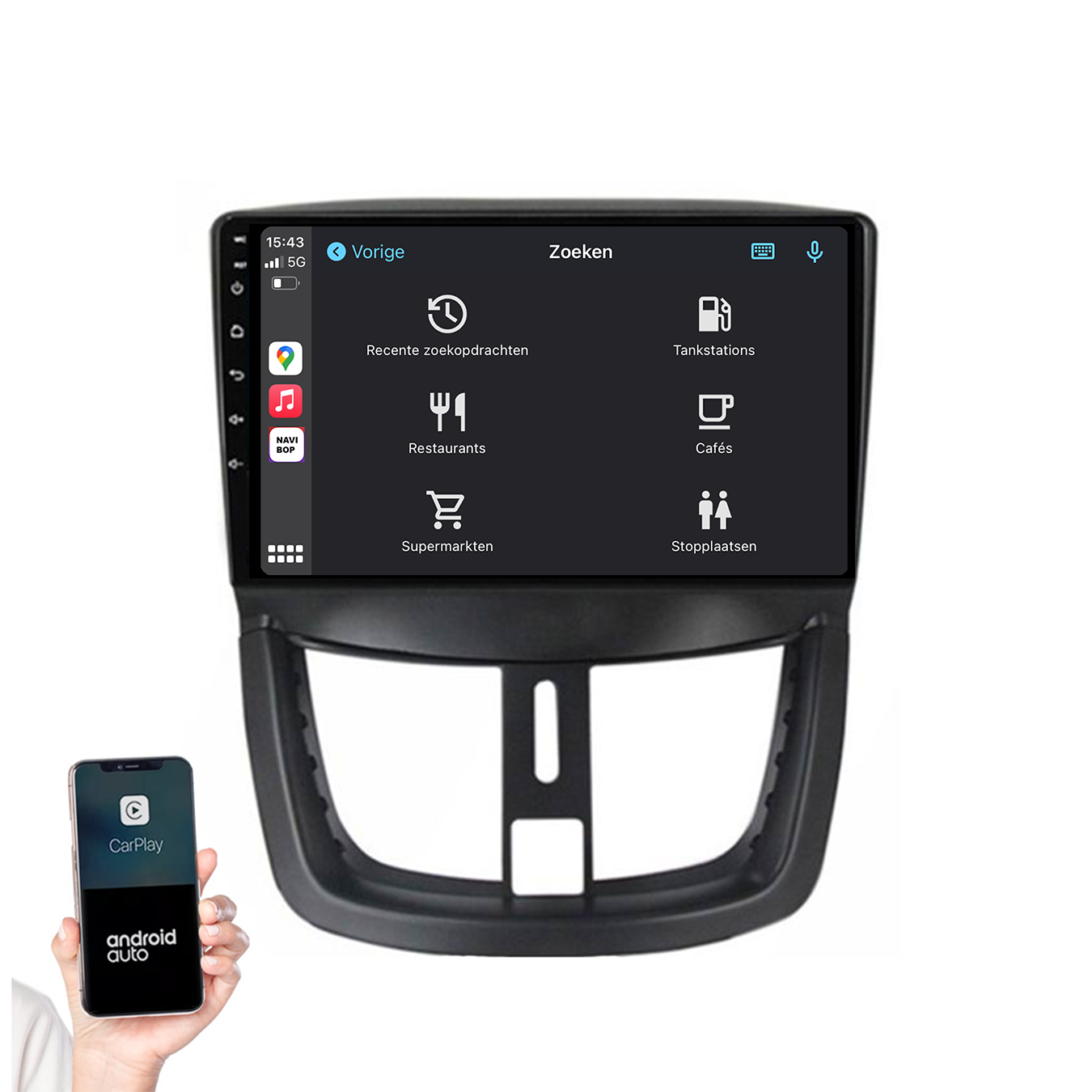 Peugeot 207 | Autoradio | 2006 t/m 2015 | Android 14 | Apple CarPlay & Android Auto