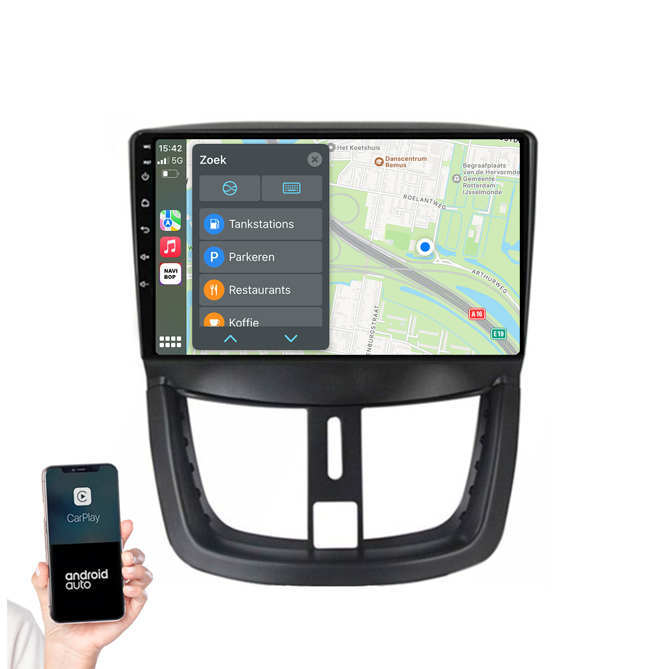Peugeot 207 | Autoradio | 2006 t/m 2015 | Android 14 | Apple CarPlay & Android Auto