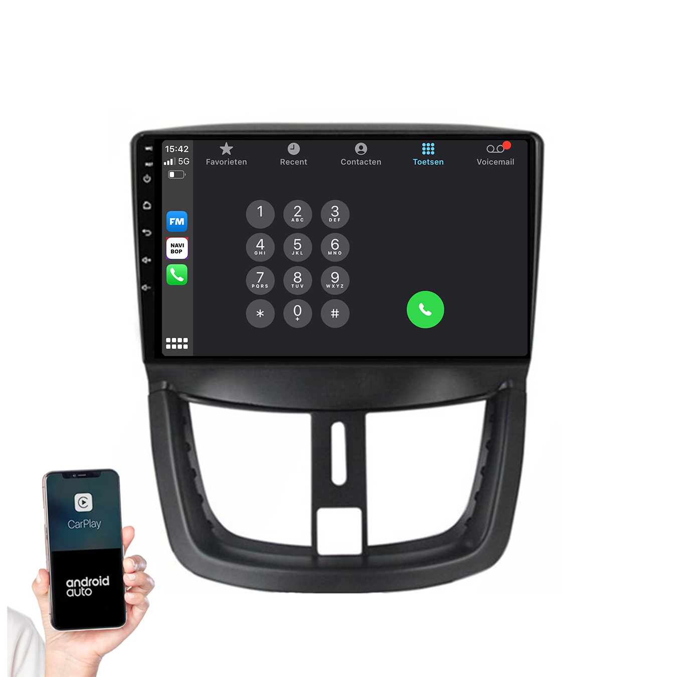 Peugeot 207 | Autoradio | 2006 t/m 2015 | Android 14 | Apple CarPlay & Android Auto