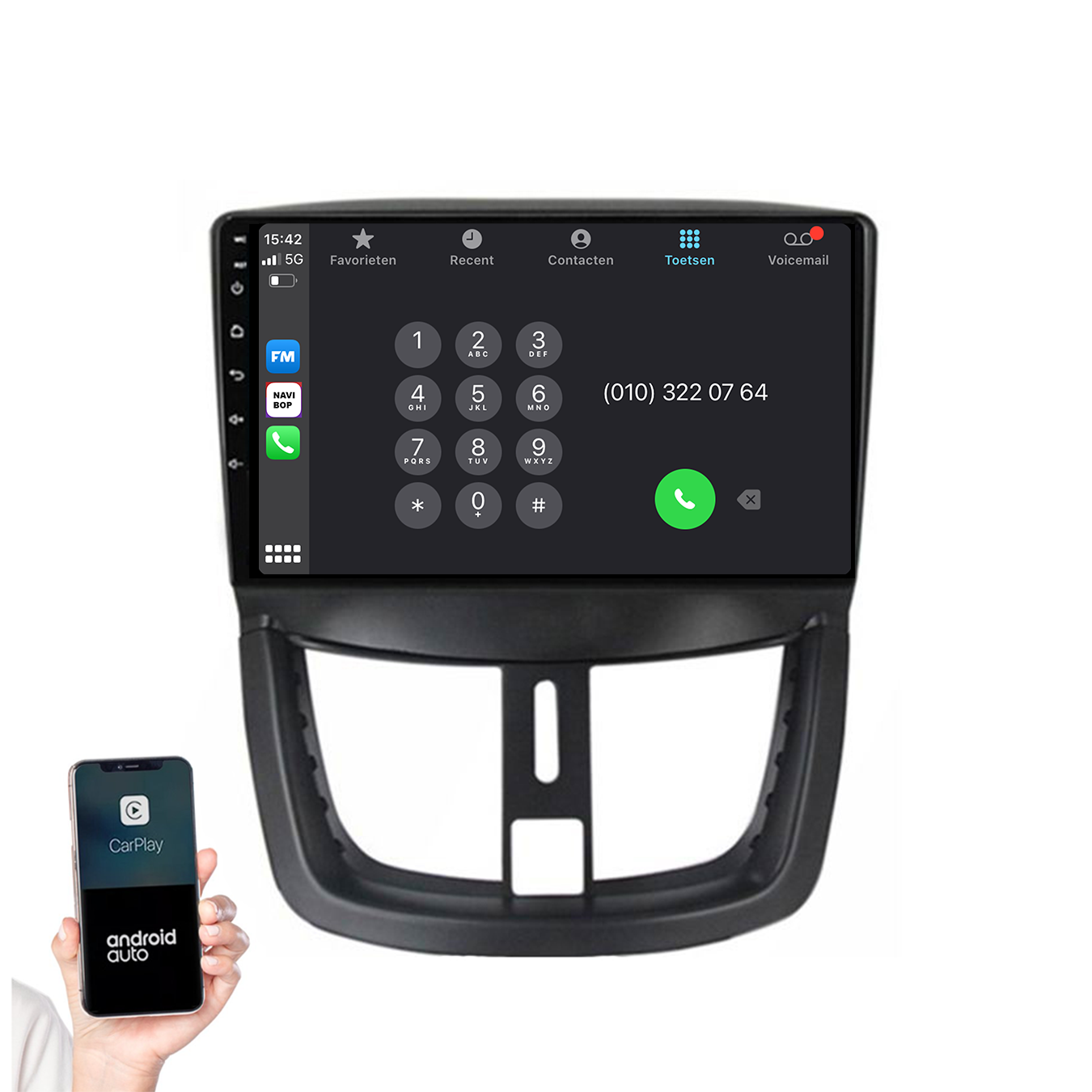 Peugeot 207 | Autoradio | 2006 t/m 2015 | Android 14 | Apple CarPlay & Android Auto