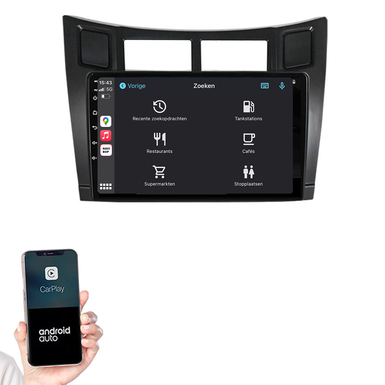 Toyota Yaris | Autoradio | 2005 t/m 2012 | Android 14 | Apple CarPlay & Android Auto