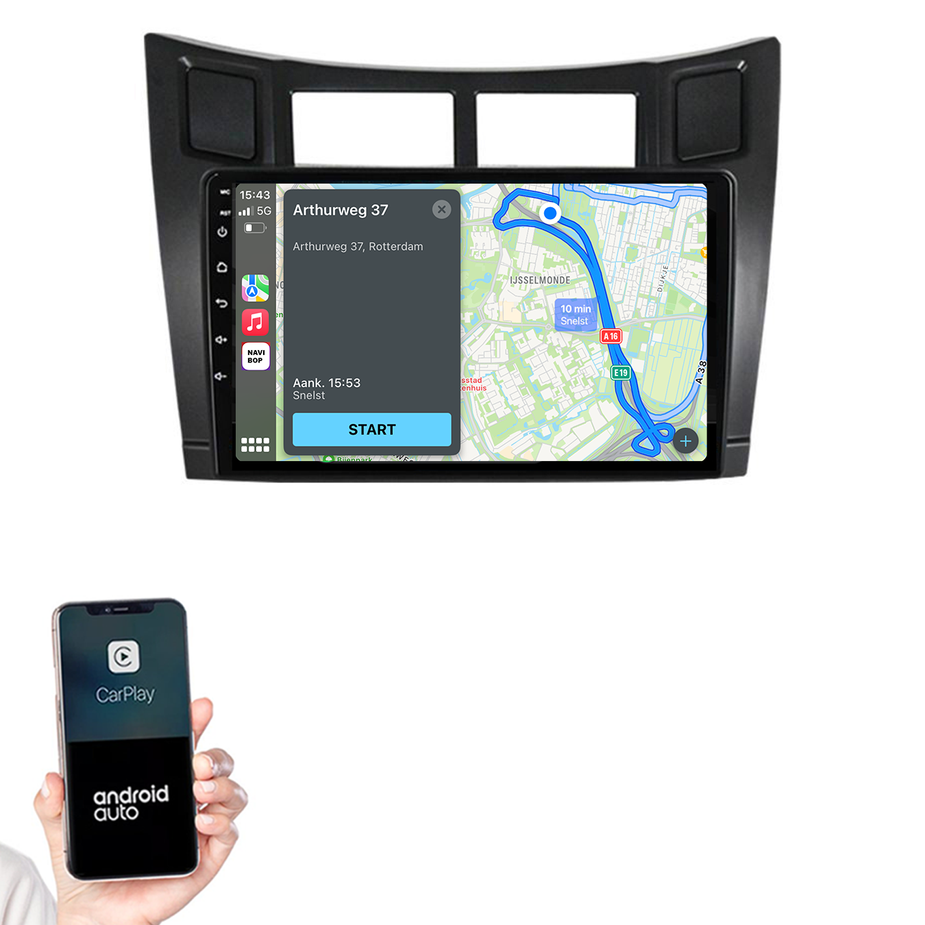 Toyota Yaris | Autoradio | 2005 t/m 2012 | Android 14 | Apple CarPlay & Android Auto