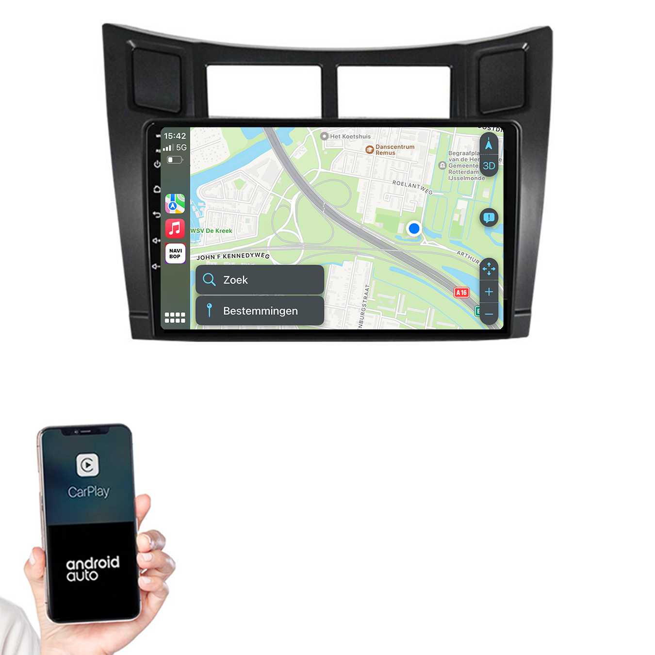 Toyota Yaris | Autoradio | 2005 t/m 2012 | Android 14 | Apple CarPlay & Android Auto