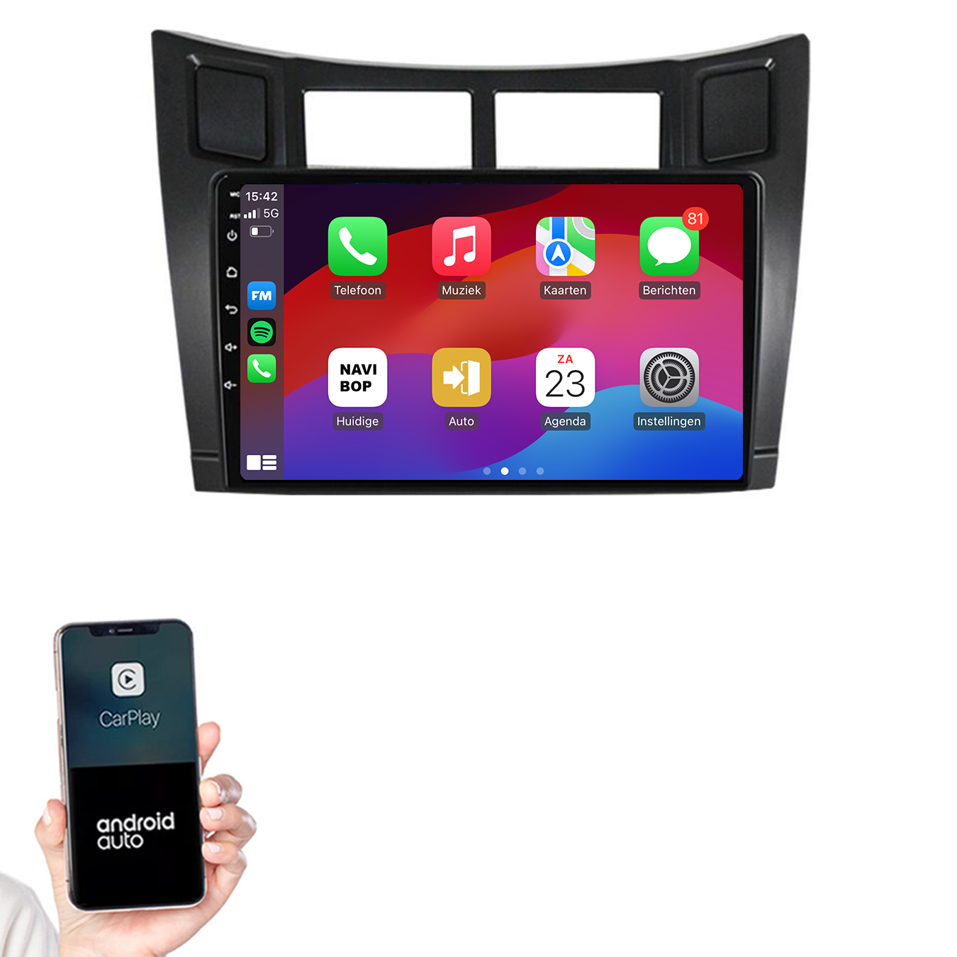 Toyota Yaris | Autoradio | 2005 t/m 2012 | Android 14 | Apple CarPlay & Android Auto