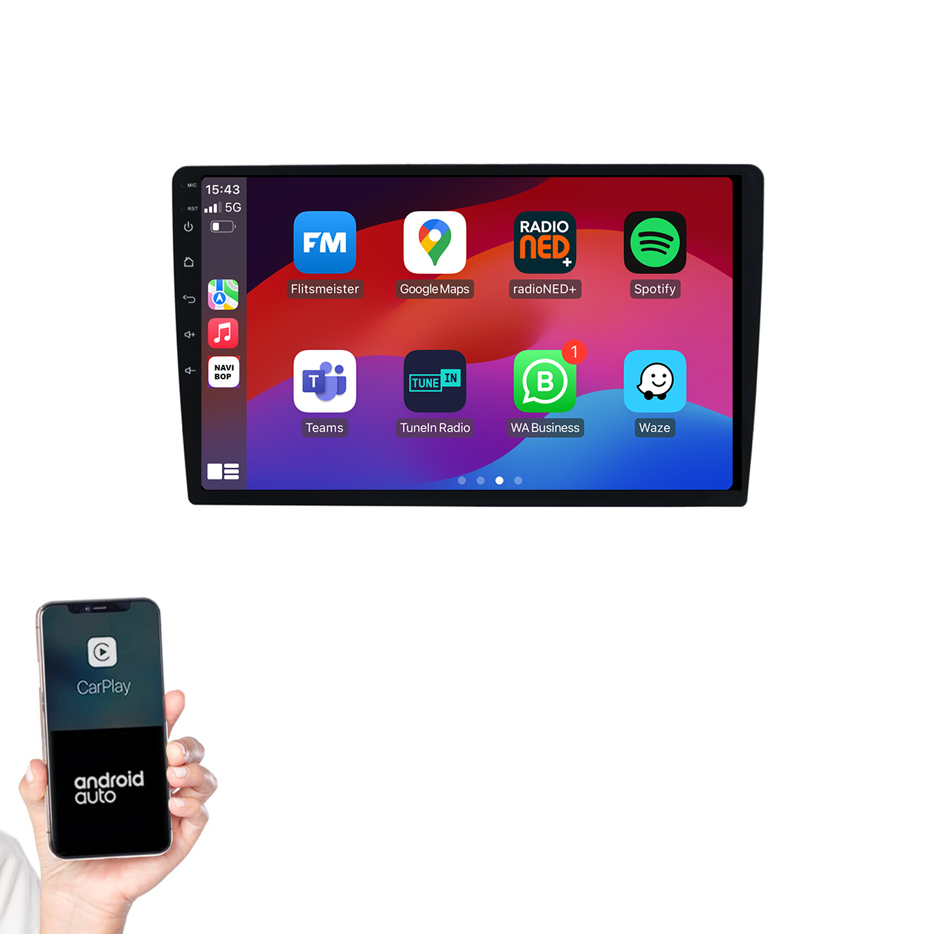 10.1 Inch Autoradio | Universeel 2DIN | Android 14 | Apple CarPlay & Android Auto