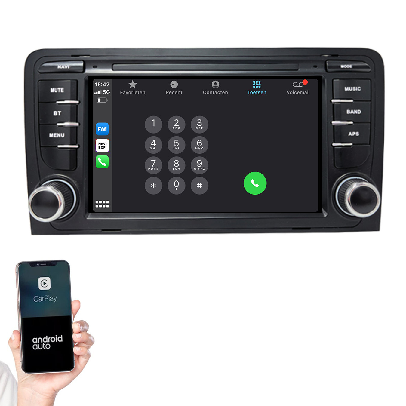 Audi A3 | Autoradio | 2002 t/m 2013 | Android 14 | Apple CarPlay & Android Auto