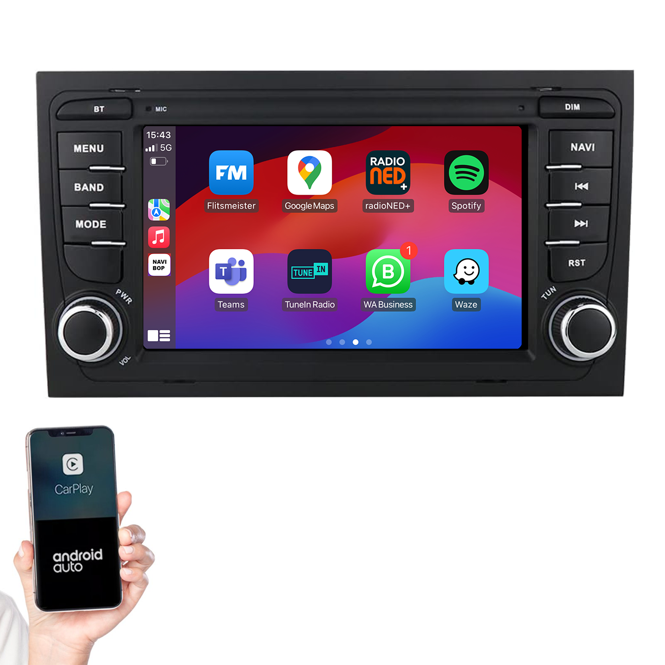 Audi A4 | Autoradio | 2002 t/m 2013 | Android 14 | Apple CarPlay & Android Auto