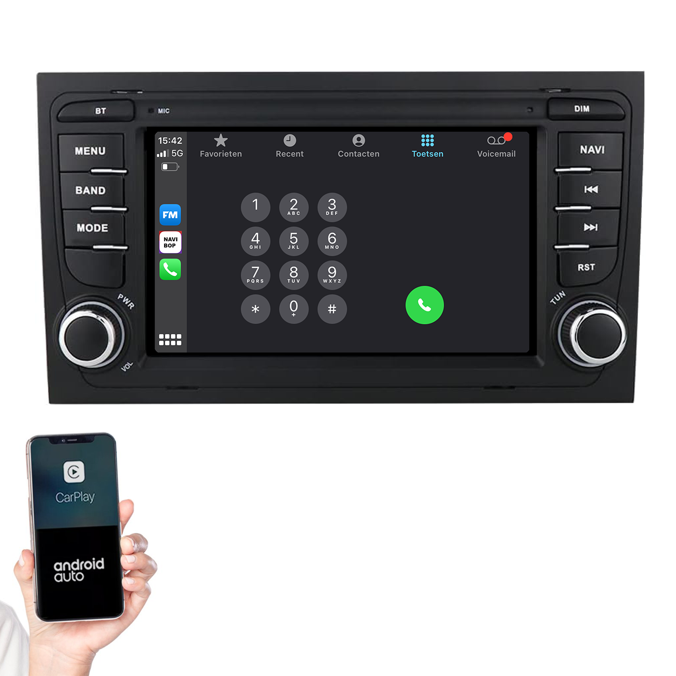 Audi A4 | Autoradio | 2002 t/m 2013 | Android 14 | Apple CarPlay & Android Auto
