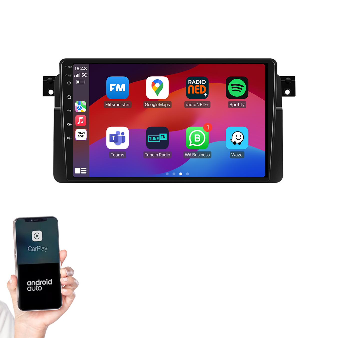 BMW 3-Serie E46 | Autoradio | 1998 t/m 2006 | Android 14 | Apple CarPlay & Android Auto
