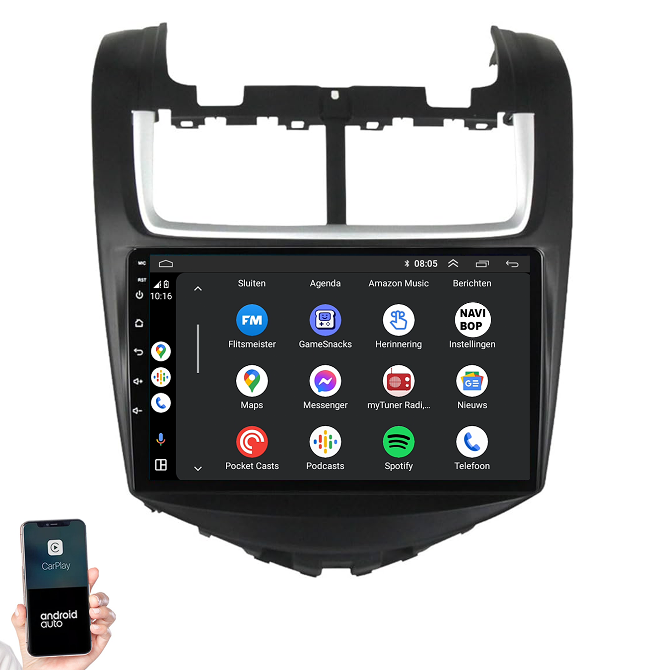 Chevrolet Aveo | Autoradio | 2011 t/m 2017 | Android 14 | Apple CarPlay & Android Auto