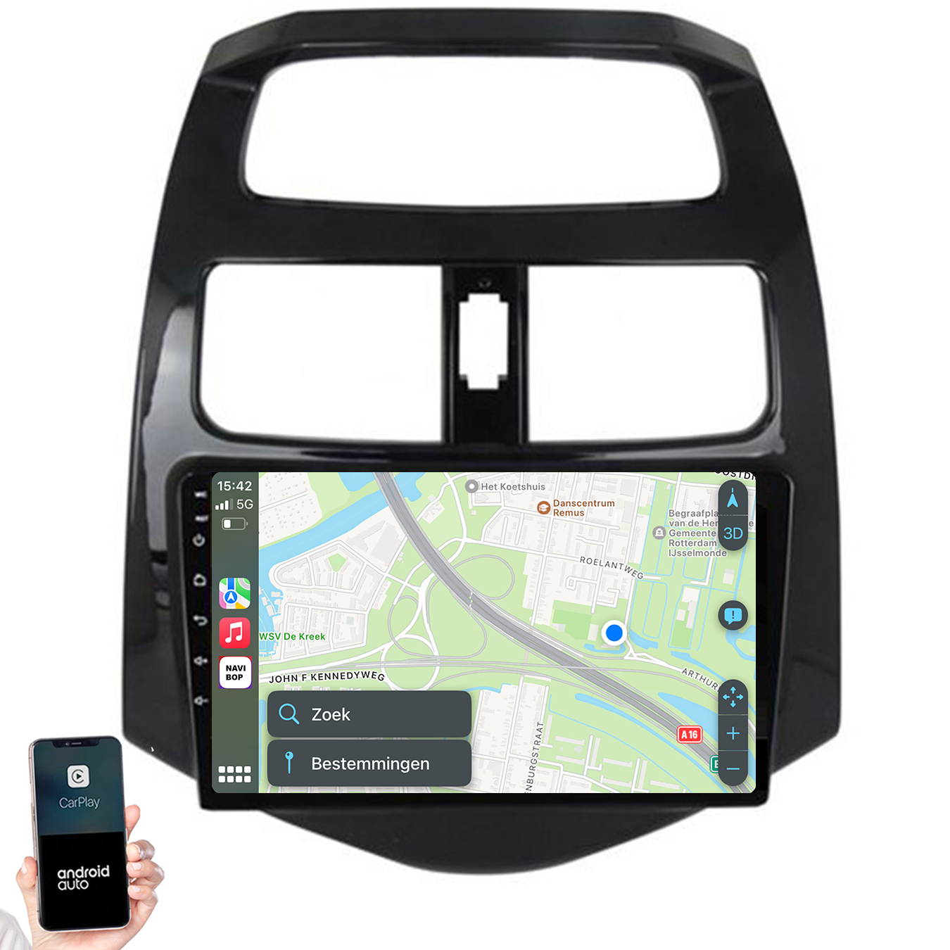 Chevrolet Spark | Autoradio | 2009 t/m 2015 | Android 14 | Apple CarPlay & Android Auto